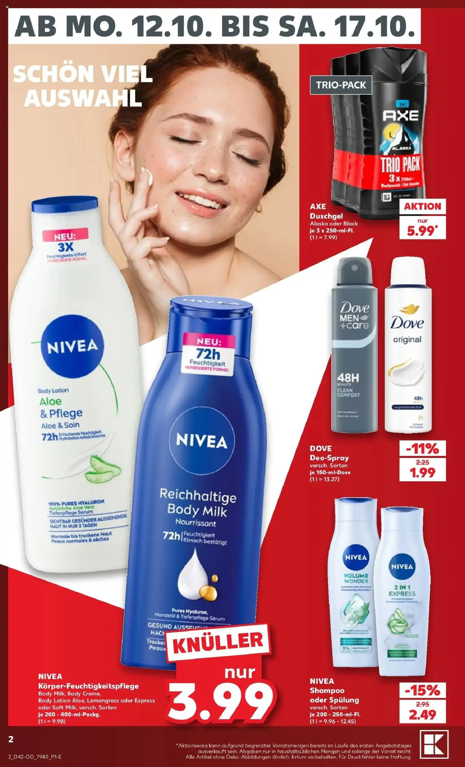 Vorschau von dem Prospekt des Geschäftes Kaufland, gültig ab dem 12.10.2026 - Shampoo, Duschgel, Serum, Body Lotion, Spülung, Body Milk, Deospray