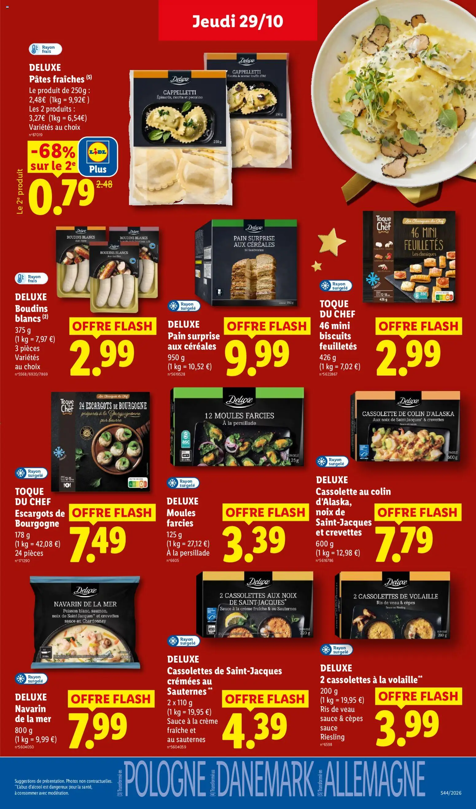 Prévisualisation de LIDL catalogue du magasin LIDL formulaire valide 29/10/2026 - Escargots, Pain, Ricotta, Beurre, Boudins blancs, Céréales, Cassolette, Moules farcies