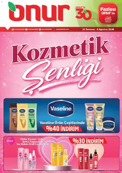 Onur Market Onur Market - Kozmetik Şenliği 21.07.2026 - Broşürünün önizlemesi