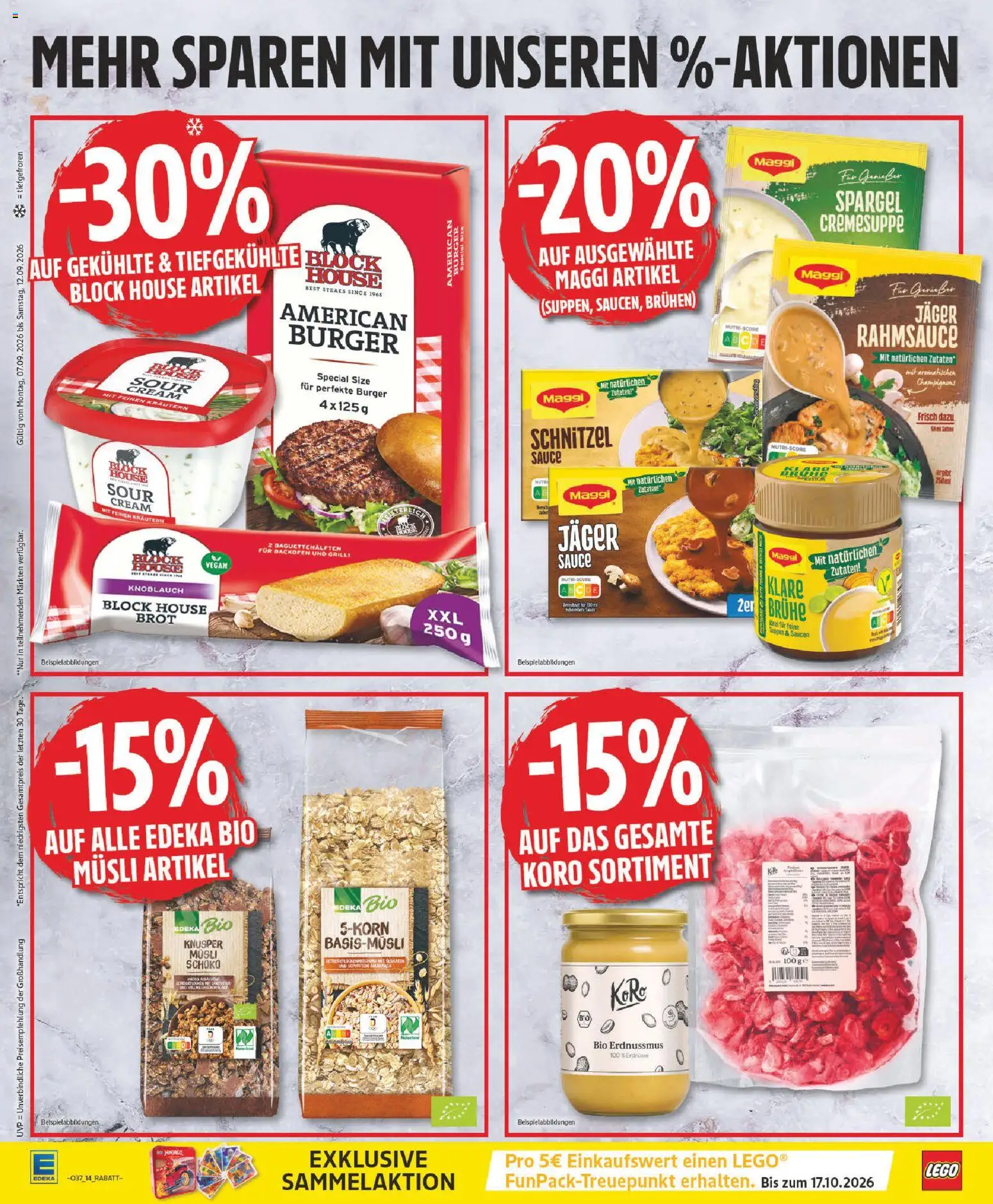 Vorschau von dem Prospekt des Geschäftes Edeka, gültig ab dem 07.09.2026 - Burger, Schnitzel, Maggi, Spargel, Brot, Knoblauch, Erdnüsse, Brühe
