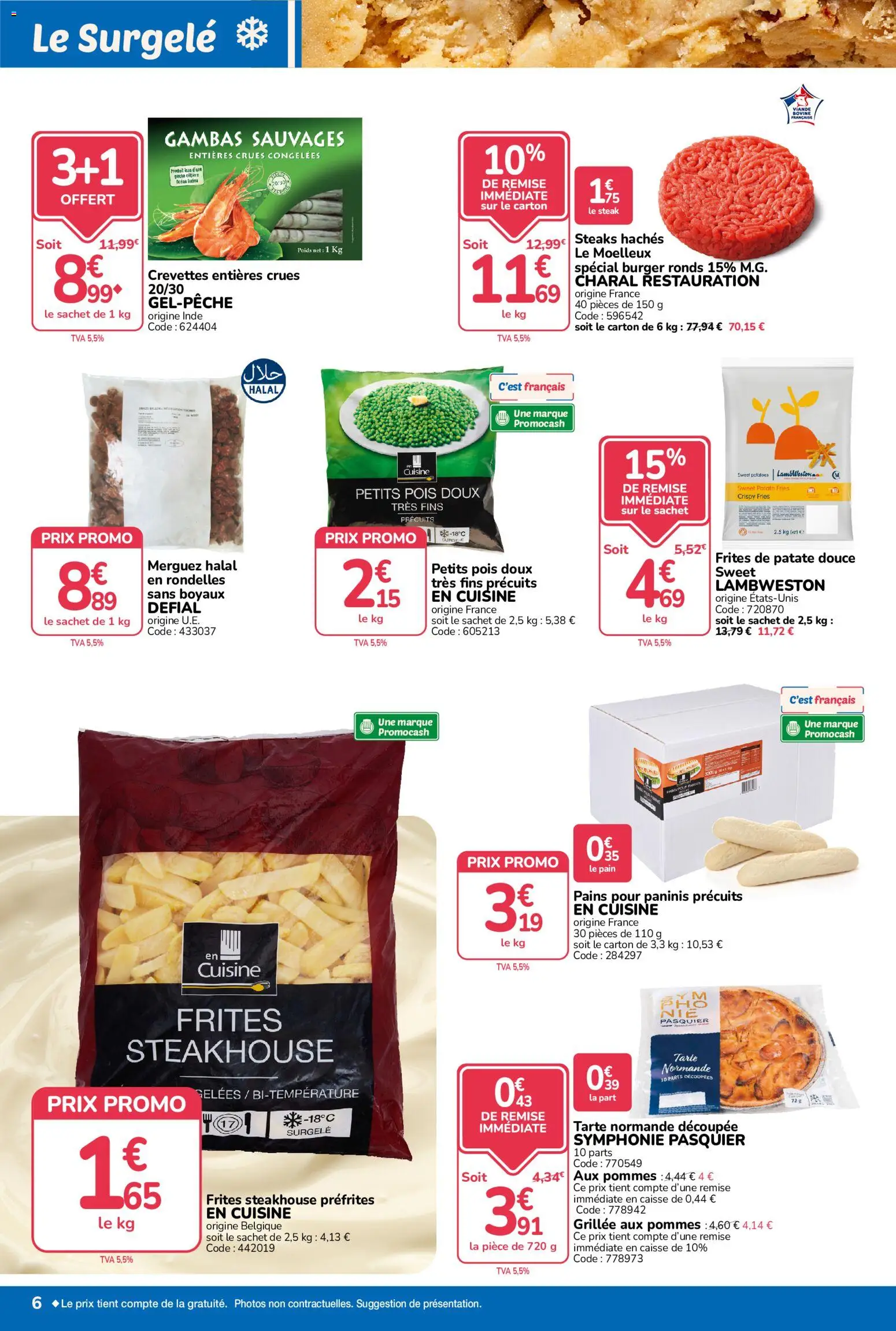 Prévisualisation de Promocash catalogue Rendez-vous Promos du magasin Promocash formulaire valide 29/10/2026 - Burger, Patate douce, Steak, Gambas, Viande, Pois, Pommes, Viande bovine