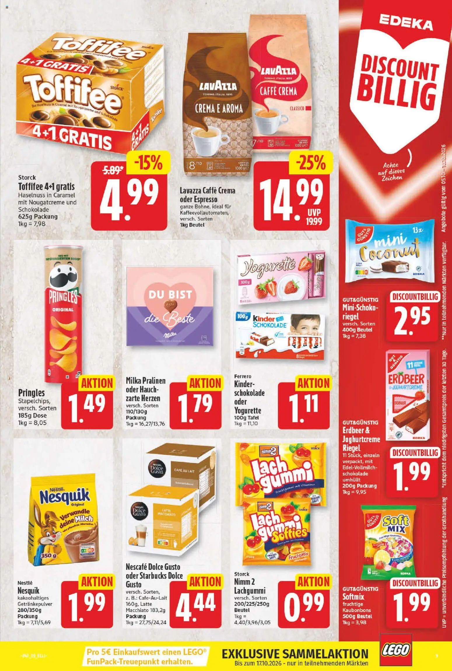 Vorschau von dem Prospekt des Geschäftes Elli Markt, gültig ab dem 05.10.2026 - Starbucks, Schokolade, Milch, Milka, Toffifee, Pringles, Lavazza, Nescafe