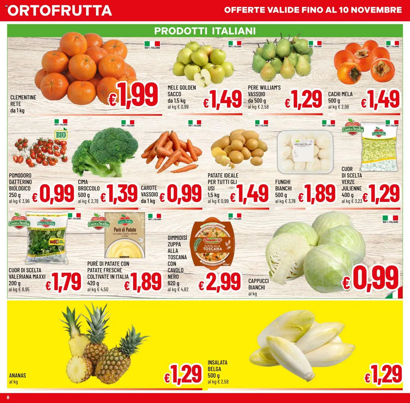 Anteprima dell'opuscolo A&O volantino dal negozio A&O valido da 28/10/2026 - Insalata, Cavolo, Valeriana, Patate, Cachi, Mele, Carote, Pere