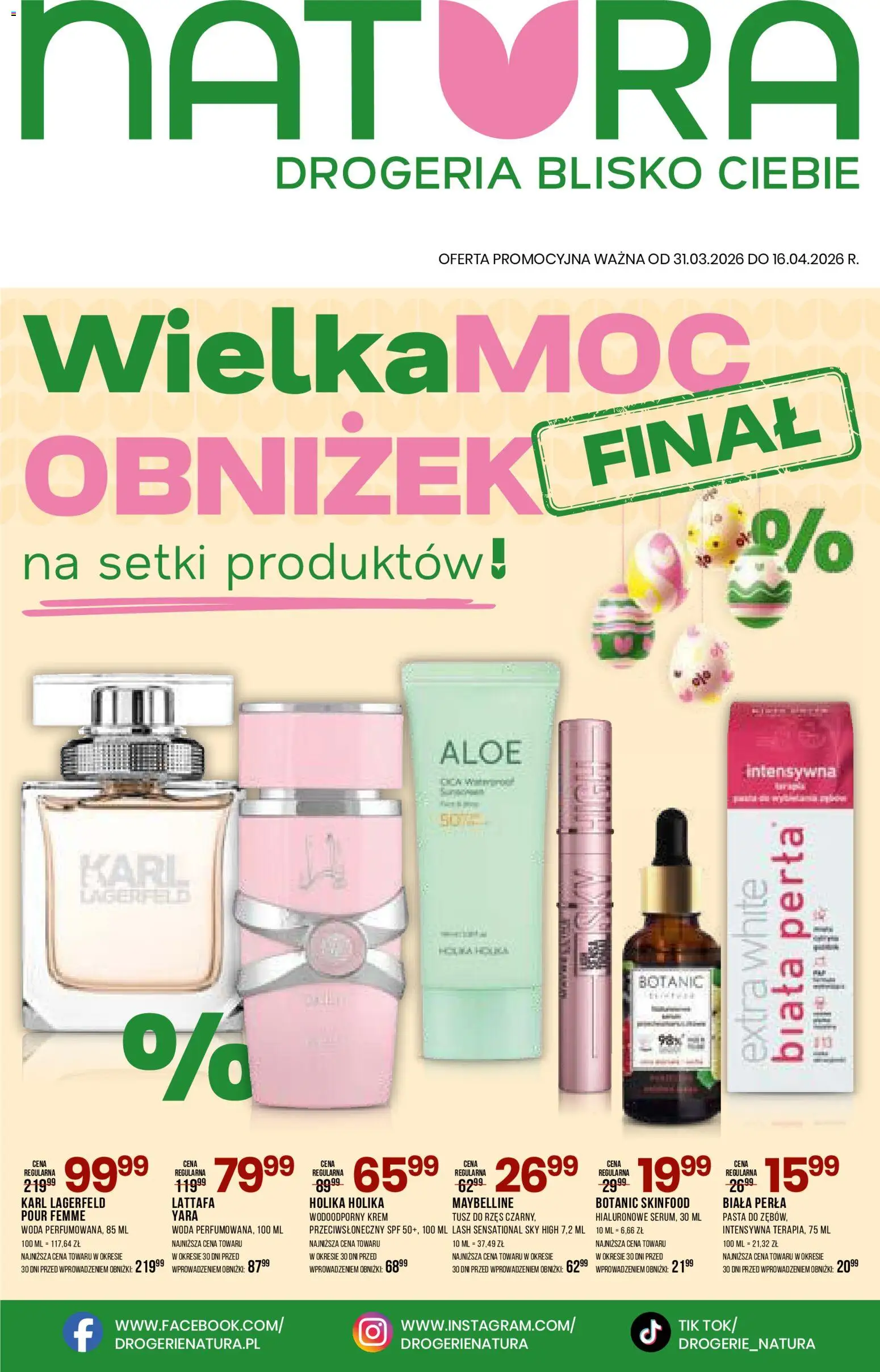 Pogląd gazetki "Drogerie Natura gazetka" ze sklepu Drogerie Natura ważnej od 31.03.2026 - Drogeria, Woda, Pasta, Tusz do rzęs, Krem