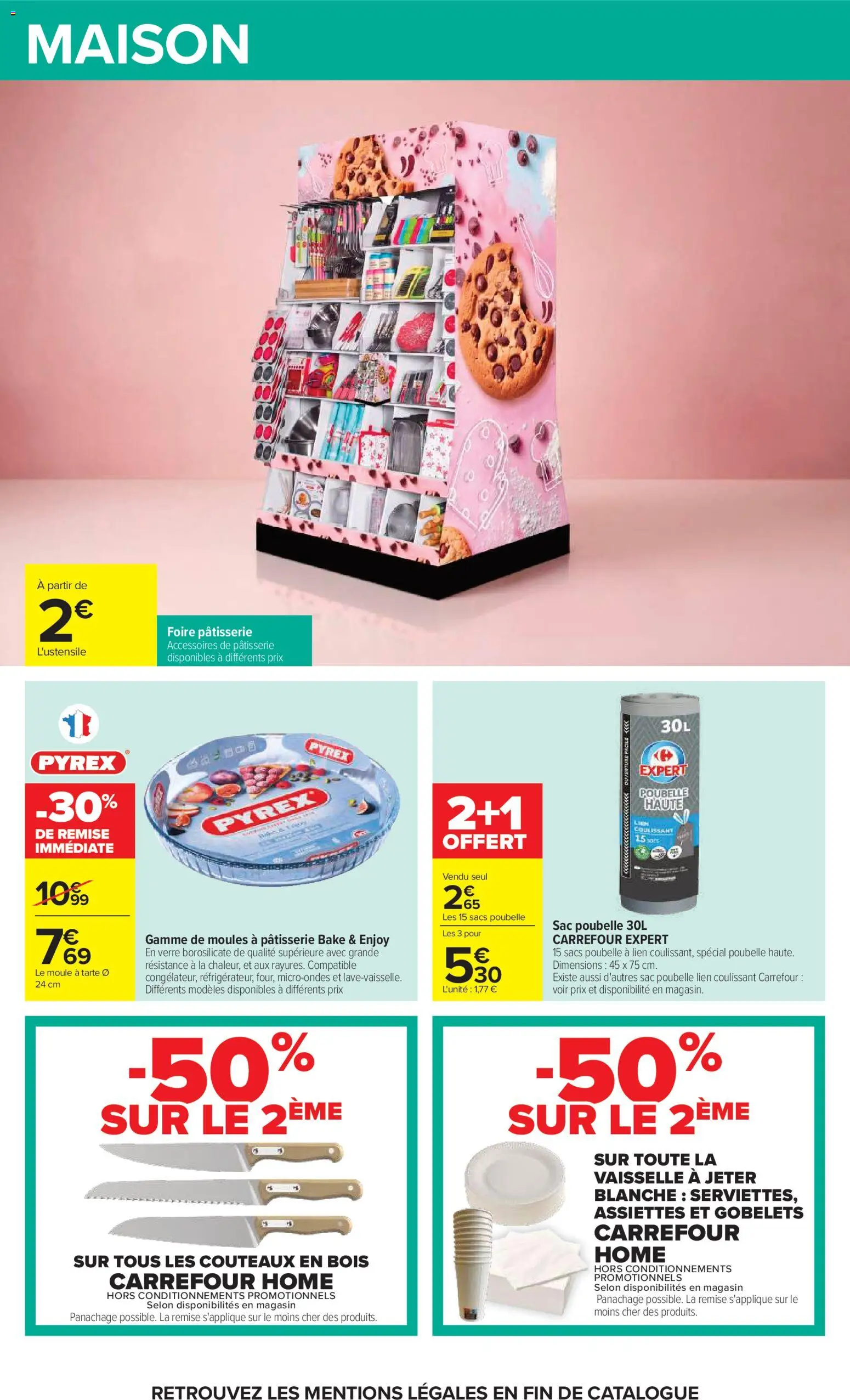 Prévisualisation de Carrefour Vos promos du quotidien du magasin Carrefour formulaire valide 27/10/2026 - Poubelle, Sac, Moules, Vaisselle, Tarte, Sac poubelle, Sacs poubelle, Couteaux