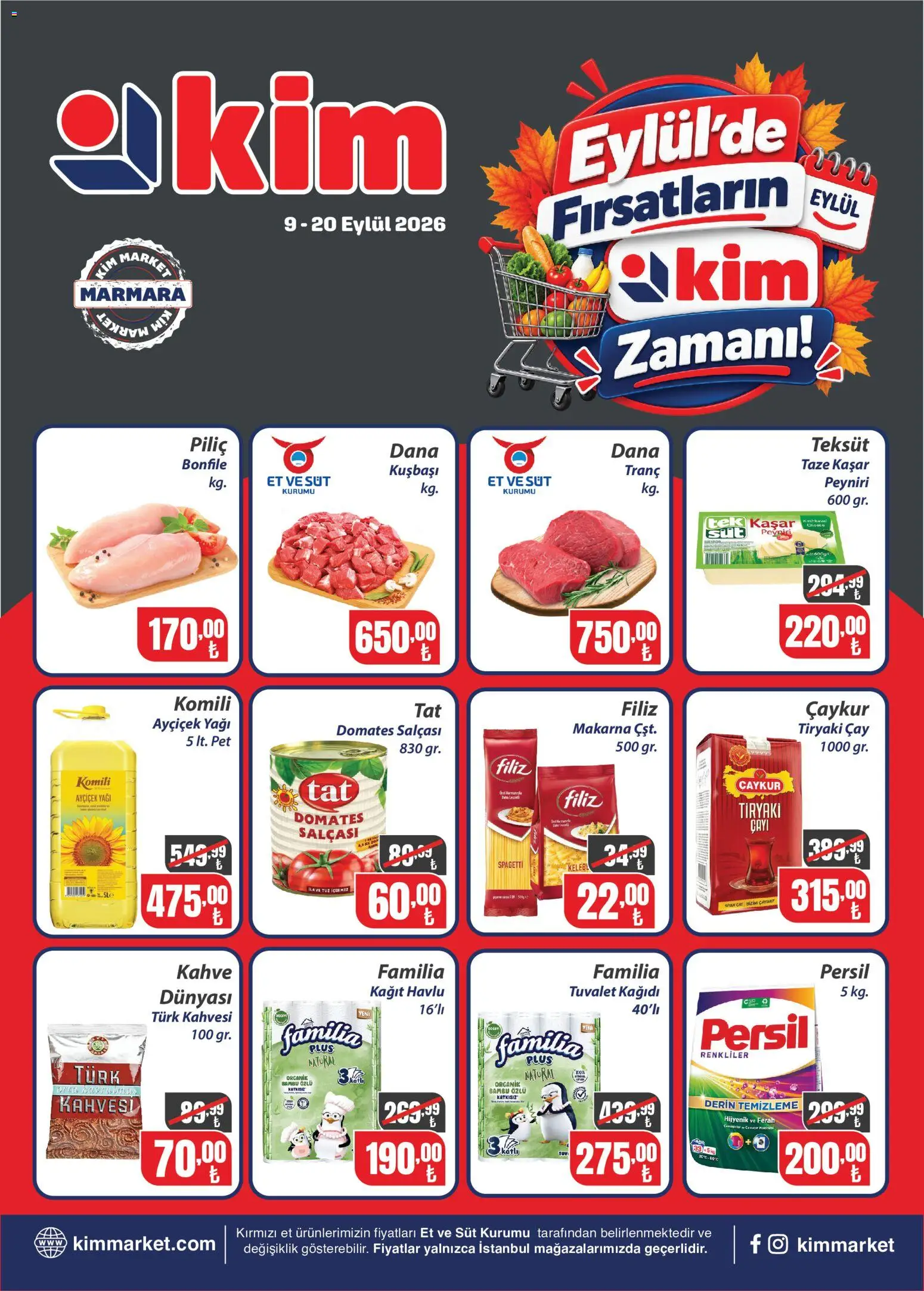Kim Market Kim Market Katalog - Marmara Insert 09.09.2026 - Broşürünün önizlemesi - Çay, Süt, Domates, Tuvalet kağıdı, Bonfile, Kağıt havlu, Tuz, Piliç