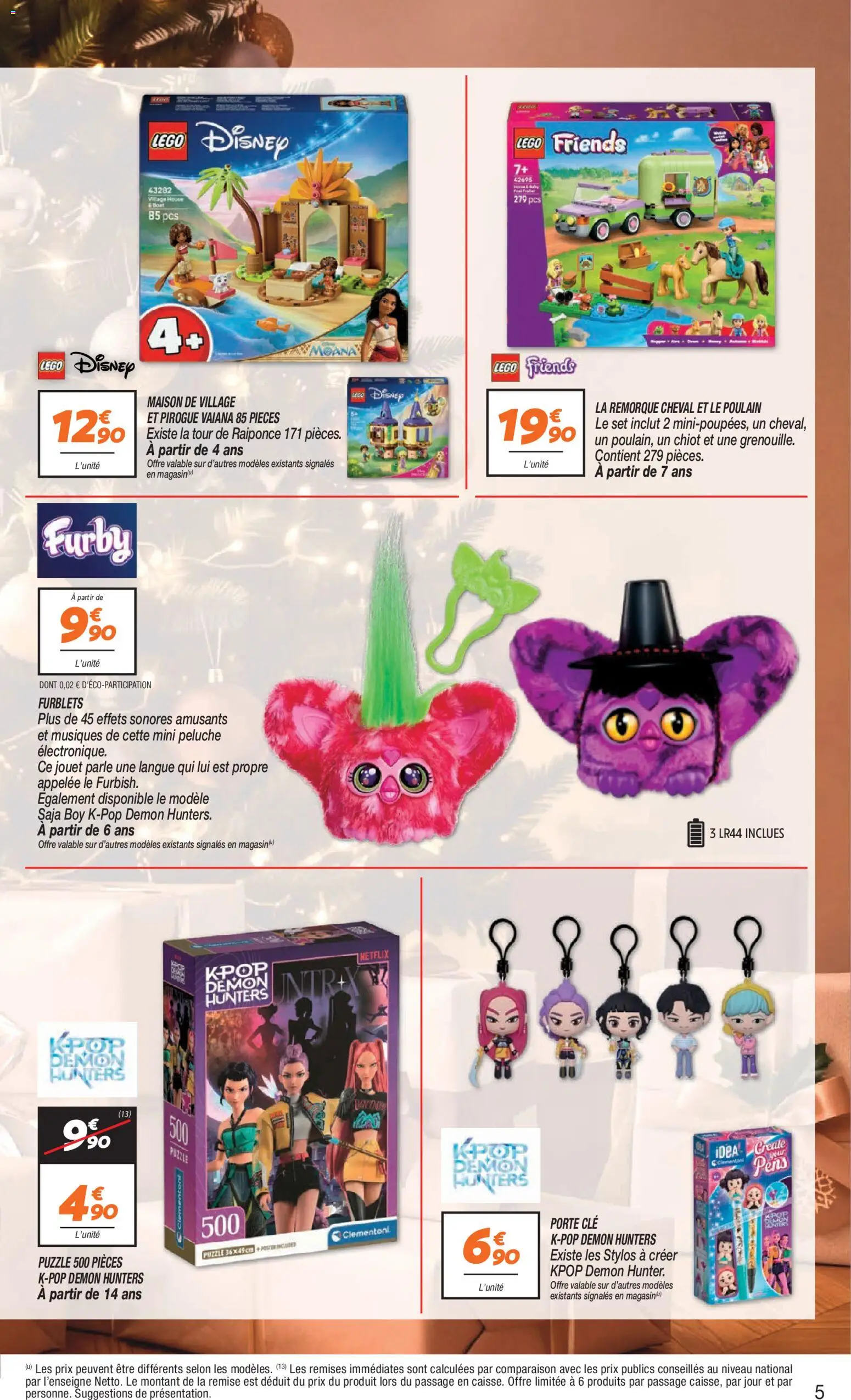 Prévisualisation de Netto - Jouets noël du magasin Netto formulaire valide 03/11/2026 - Remorque, Porte, Clé, LEGO Friends, Peluche, Légo
