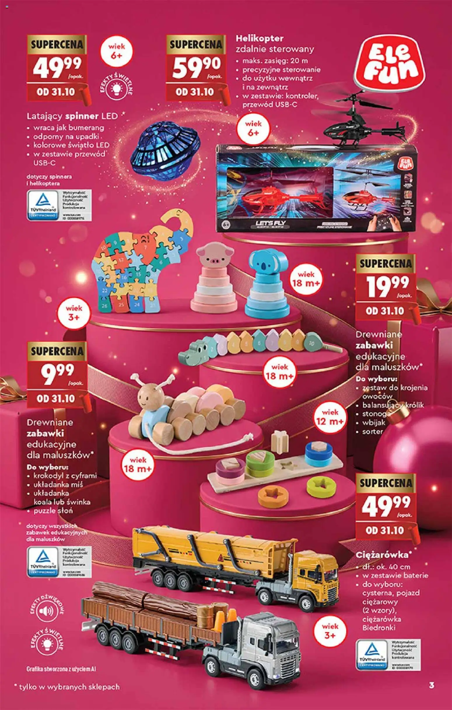 Pogląd gazetki "Biedronka Black Friday" ze sklepu Biedronka ważnej od 31.10.2026 - Zabawki, Puzzle, Królik, Baterie