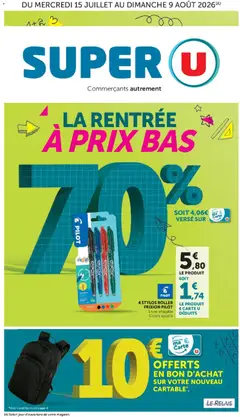 Prévisualisation de Super U - La rentrée à prix bas du magasin Super U formulaire valide 15/07/2026