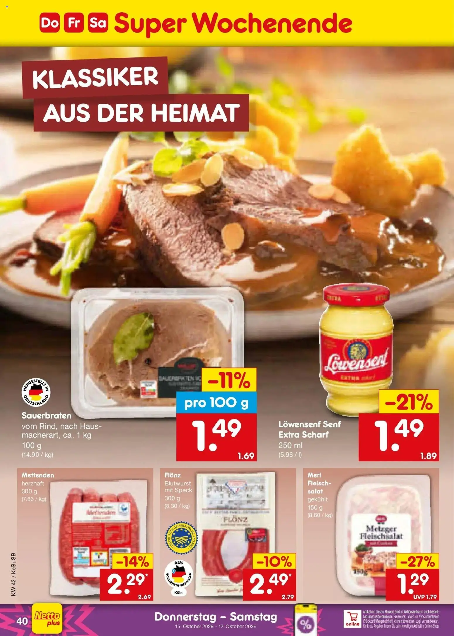 Vorschau von dem Prospekt des Geschäftes Netto Marken-Discount, gültig ab dem 12.10.2026 - Salat, Fleisch