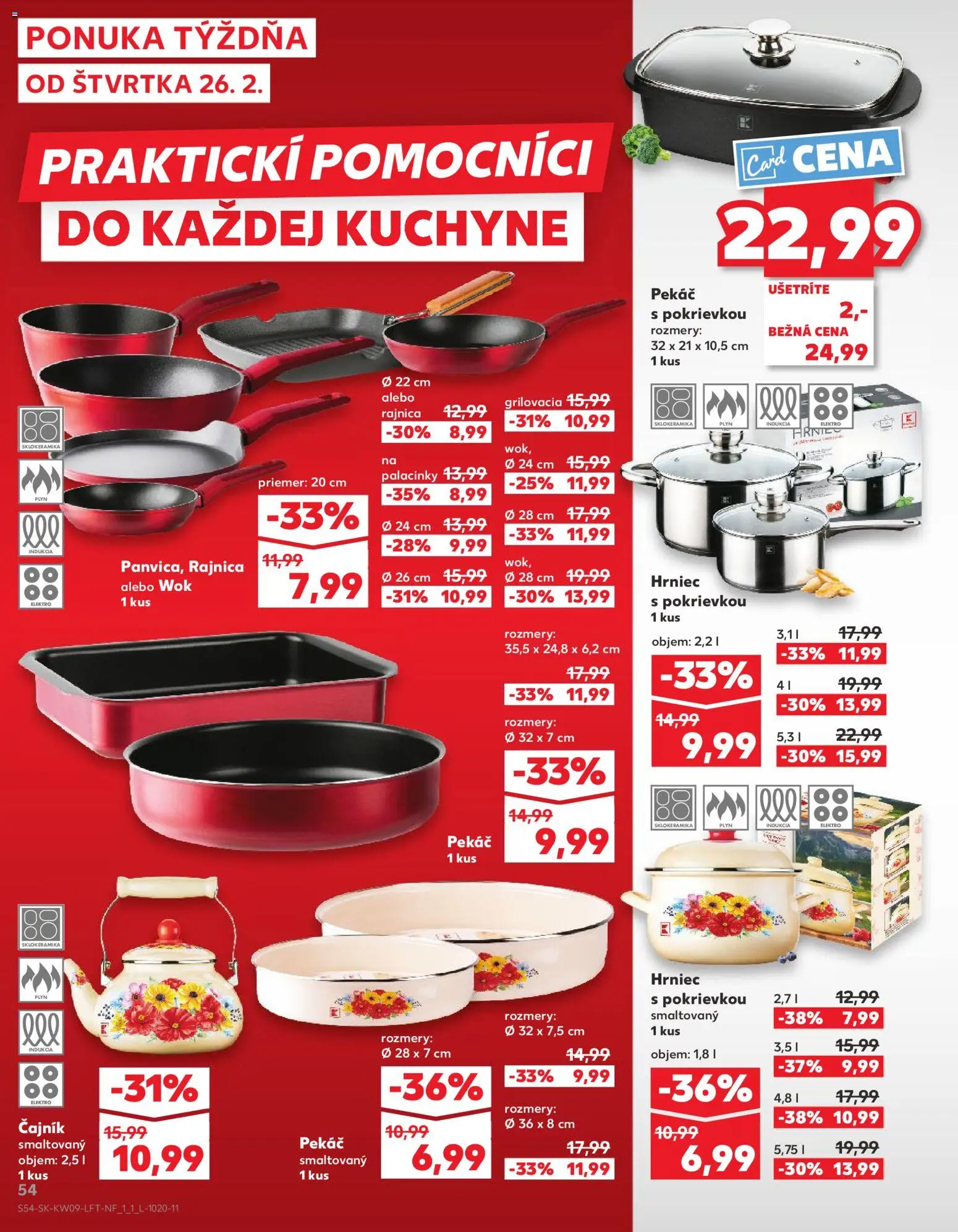 Náhľad Kaufland letáku platného od 26.02.2026 - Kuchyne, Indukcia, Smaltovaný pekáč