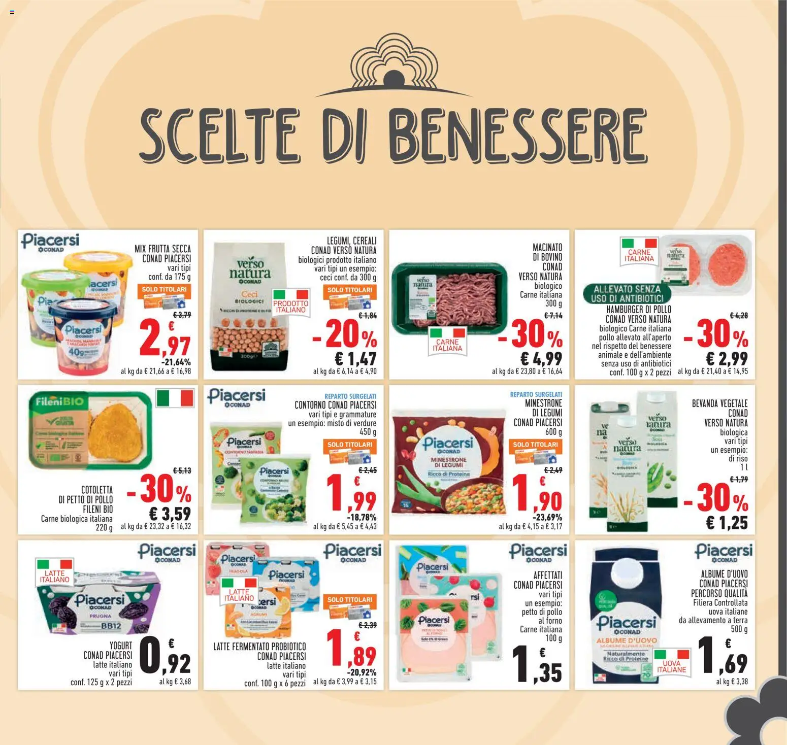 Anteprima dell'opuscolo Conad volantino Piemonte dal negozio Conad valido da 22/10/2026 - Forno, Carne, Riso, Cereali, Petto di Pollo, Legumi, Minestrone, Agrumi