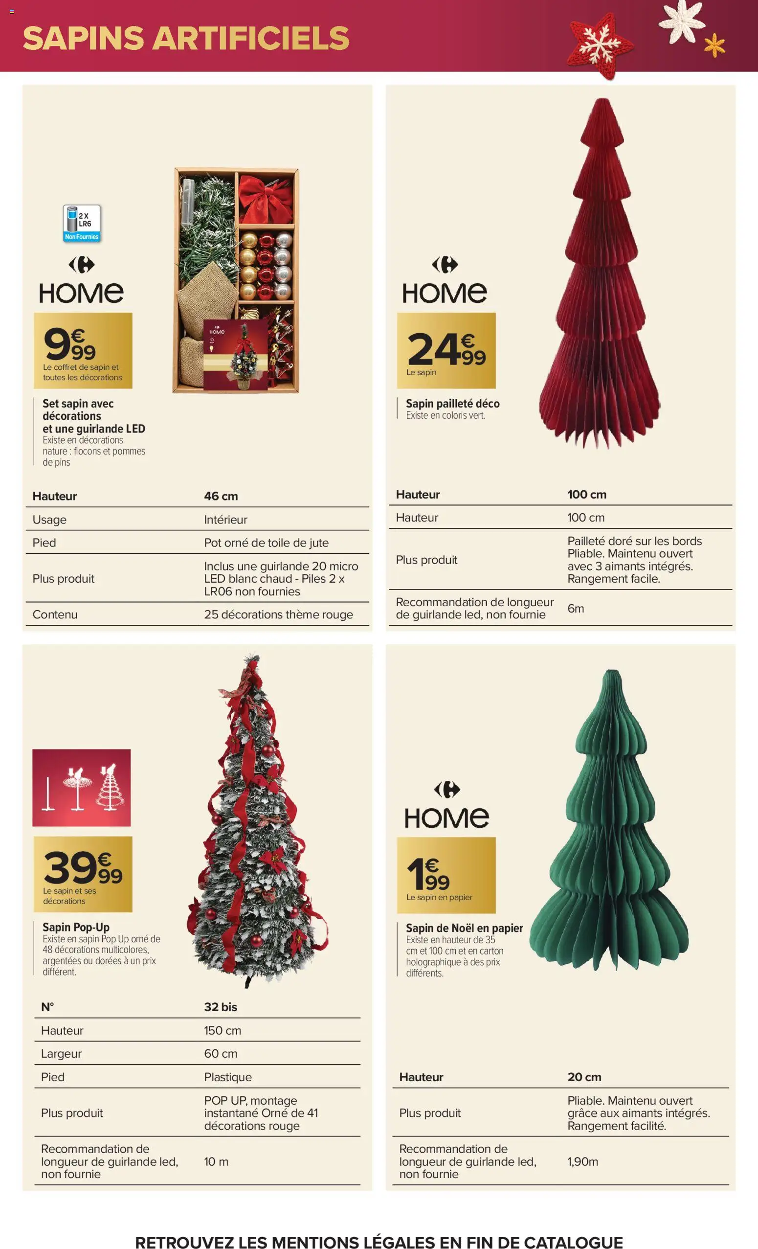 Prévisualisation de Carrefour La maison du magasin Carrefour formulaire valide 03/11/2026 - Sapin de Noël, Piles, Flocons, Pommes, Guirlande LED