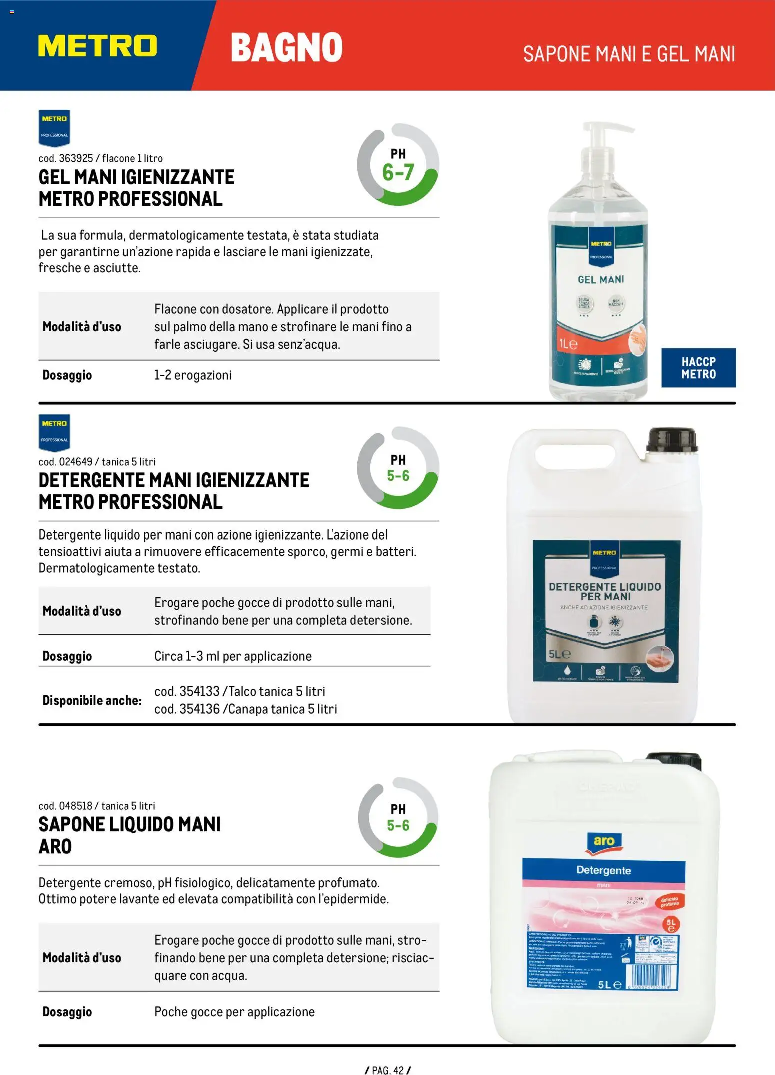 Anteprima dell'opuscolo Metro volantino Detergenza dal negozio Metro valido da 04/06/2026 - Bagno, Sapone, Detergente, Tanica
