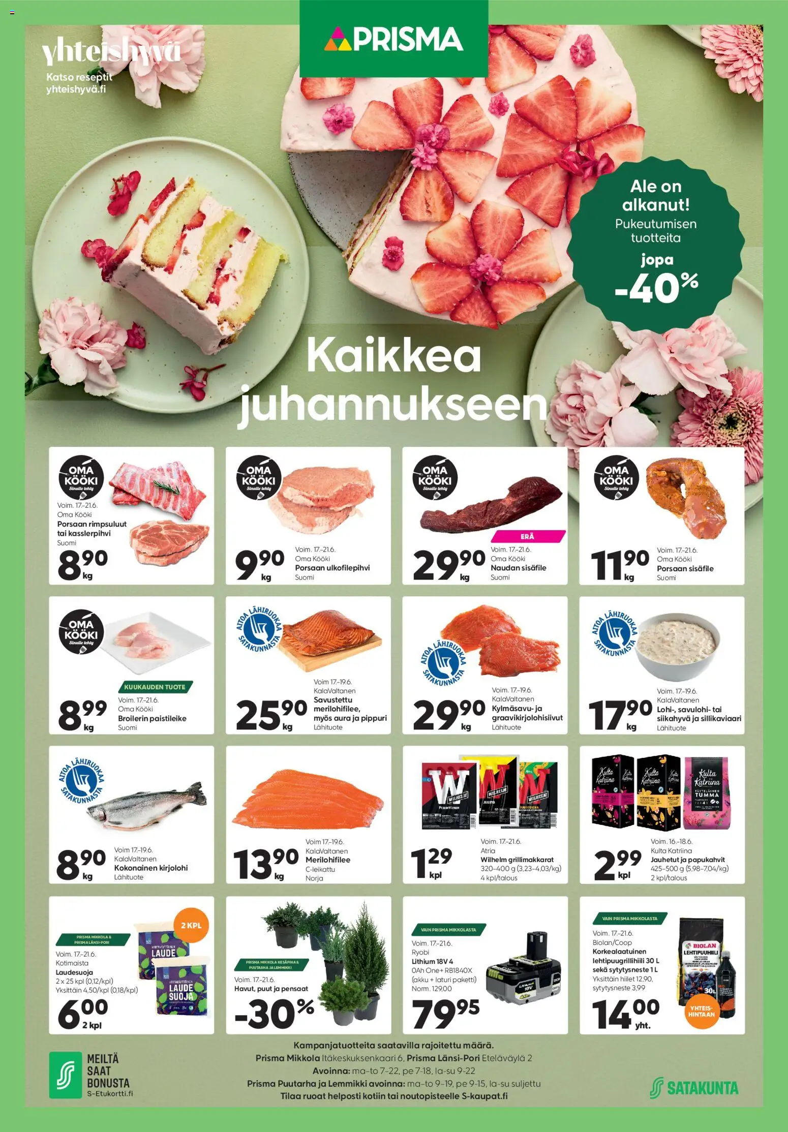 Kaupan Prisma Prisma tarjoukset - Kaikkea juhannukseen esikatselu, voimassa 17/06/2026