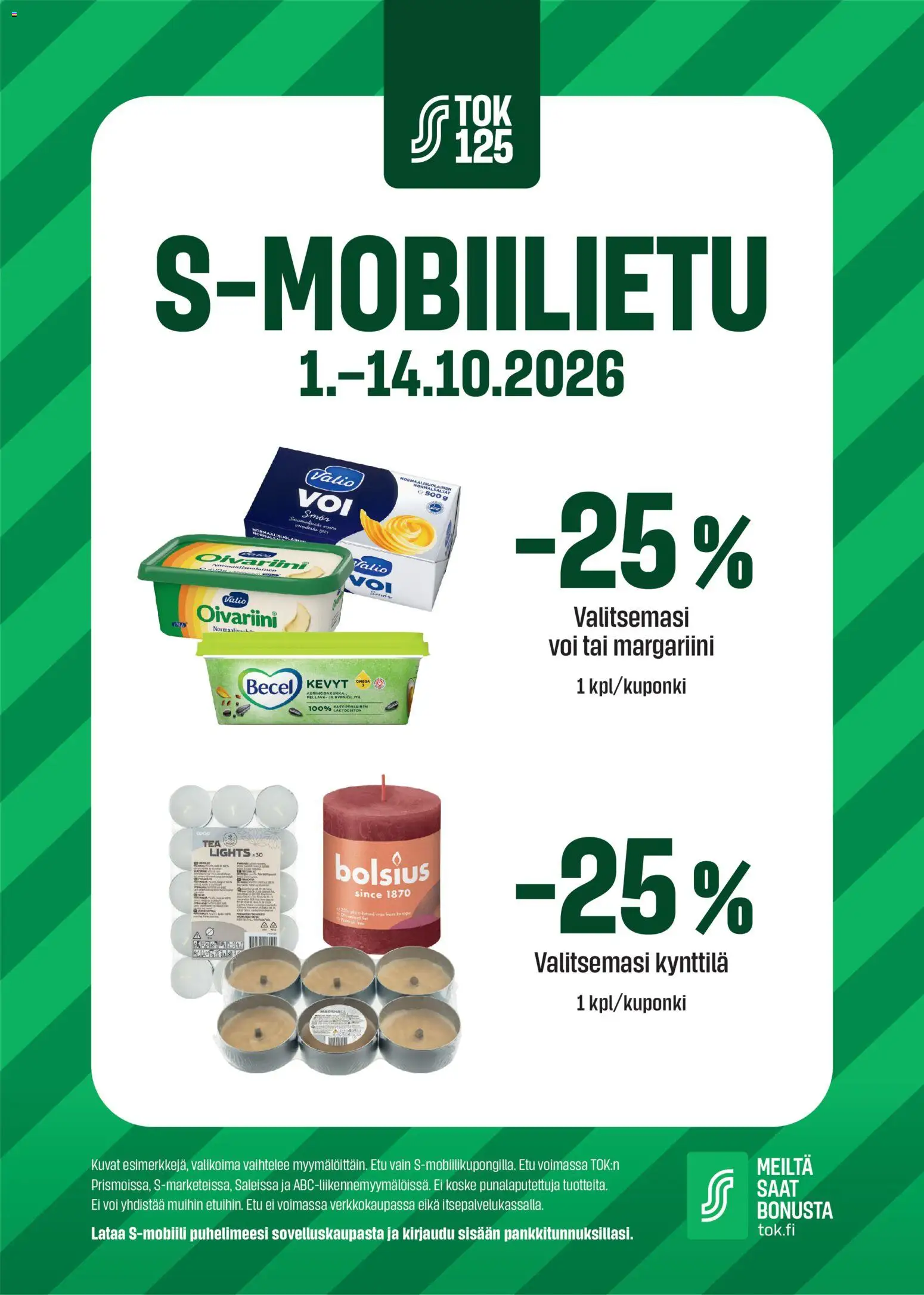 Kaupan S-market S-market S-Mobiilietu esikatselu, voimassa 01/10/2026 - Voi, Margariini