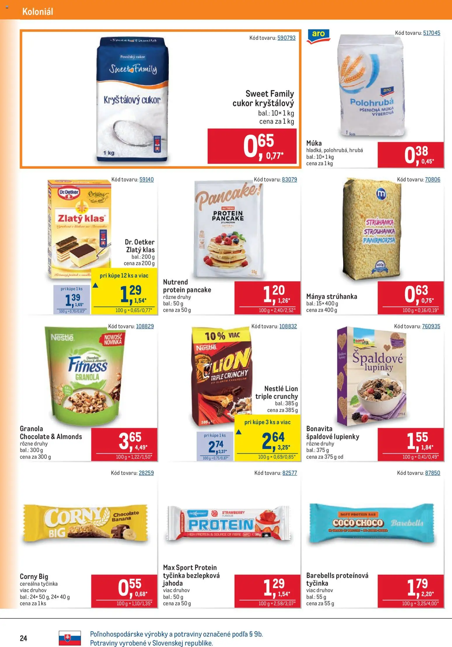 Náhľad Metro letáku platného od 09.09.2026 - Protein, Cukor, Kryštálový cukor, Múka, Zlatý klas, Strúhanka, Pšeničná múka, Špaldové lupienky