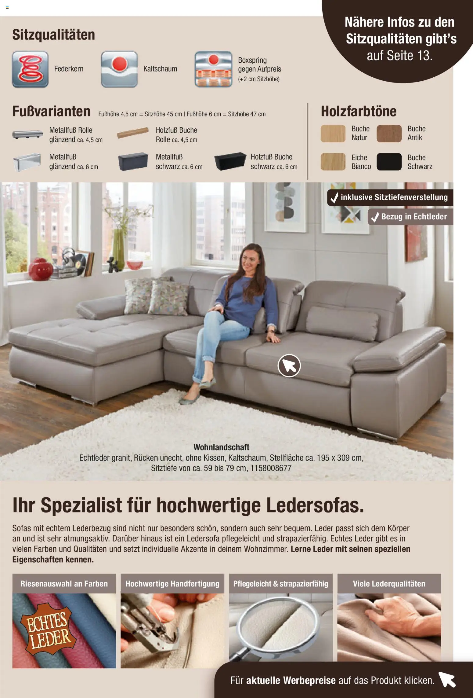 Vorschau von dem Prospekt des Geschäftes Roller, gültig ab dem 30.08.2026 - Wohnlandschaft, Ledersofa