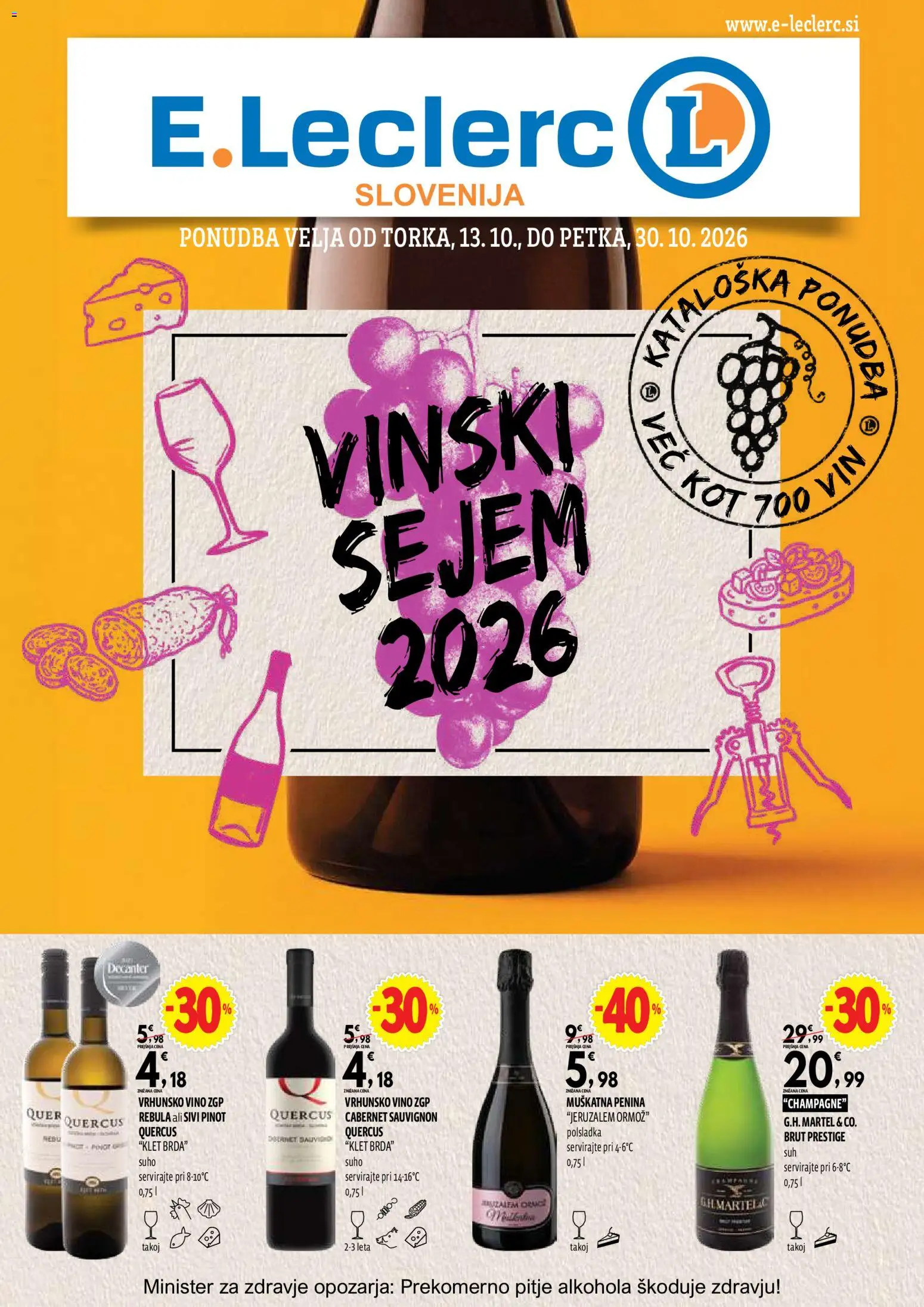 Predogled kataloga iz trgovine E.leclerc veljaven od 13.10.2026 - Vino, Penina