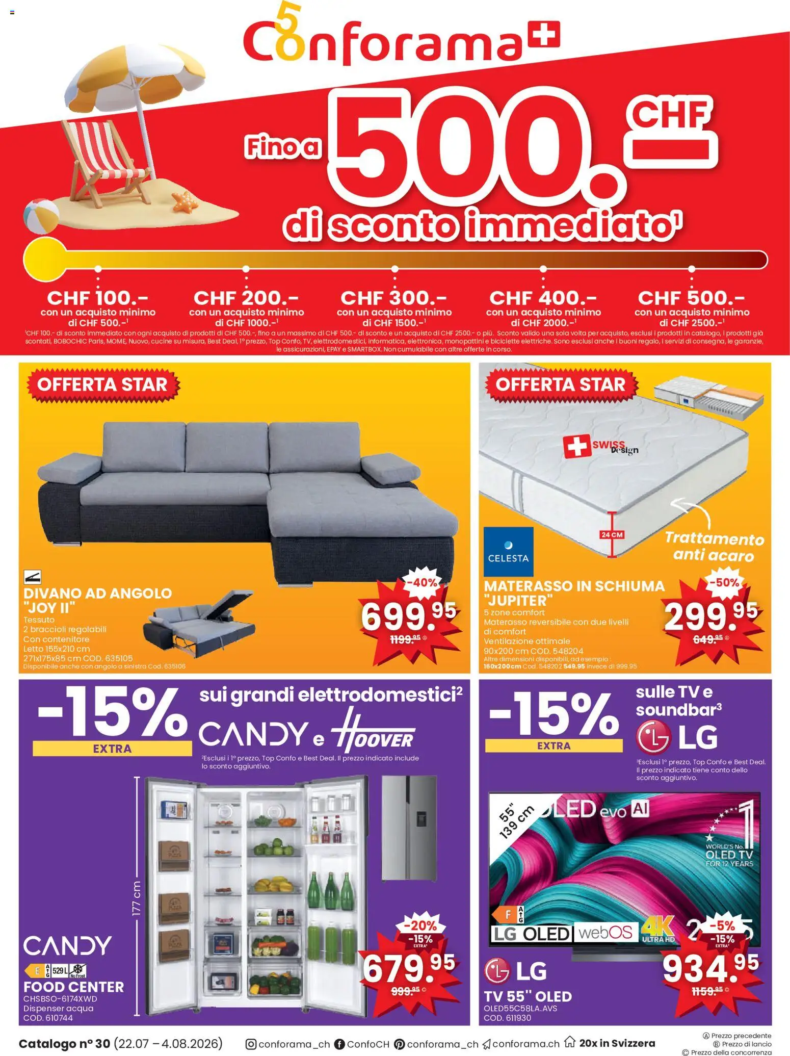 Vorschau des Merkblatts Conforama aktionen IT vom Shop Conforama gültig von 22.07.2026 bis 04.08.2026 - TV, Top, LG