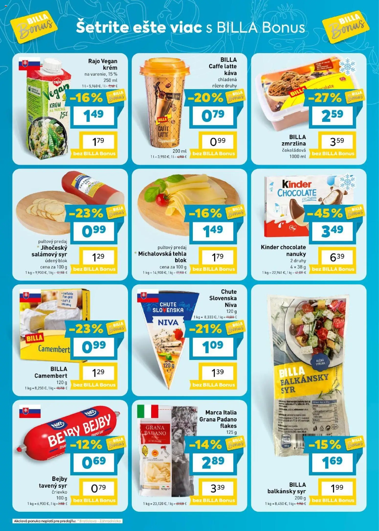 Náhľad Billa letáku platného od 16.09.2026 - Lindt, Kinder, Raffaello, Kinder Bueno, Lindor, Cukríky, Sušienky, Oblátky