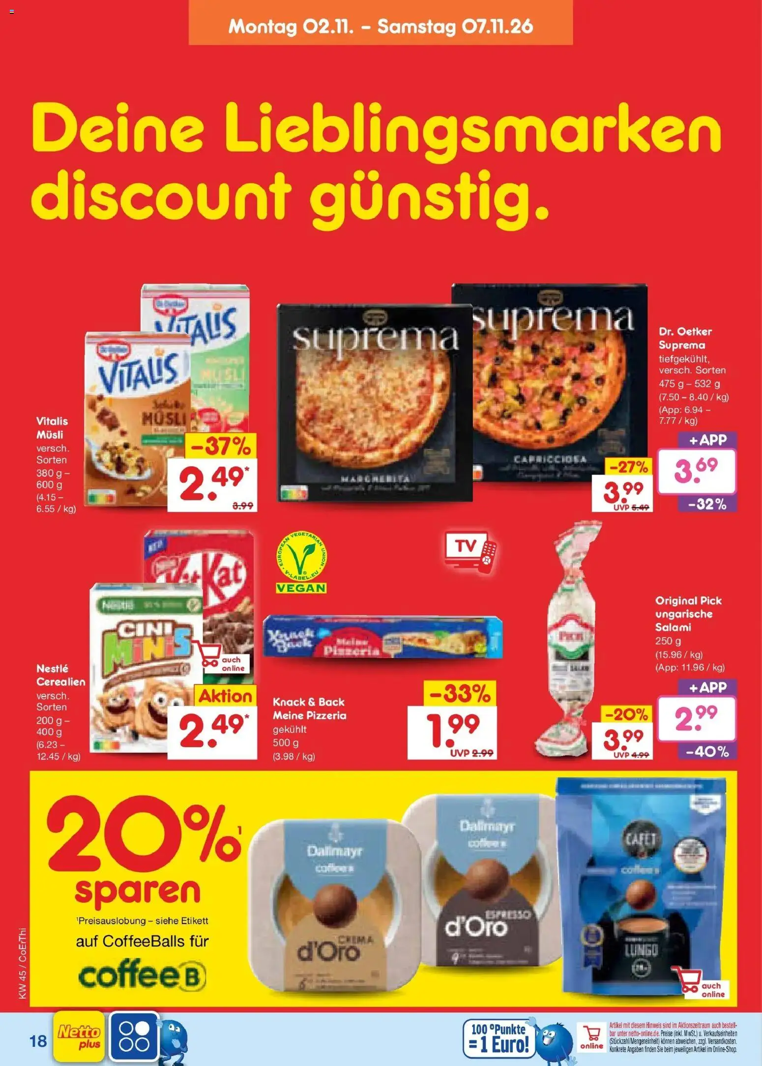 Vorschau von dem Prospekt des Geschäftes Netto Marken-Discount, gültig ab dem 02.11.2026 - Dallmayr, Salami