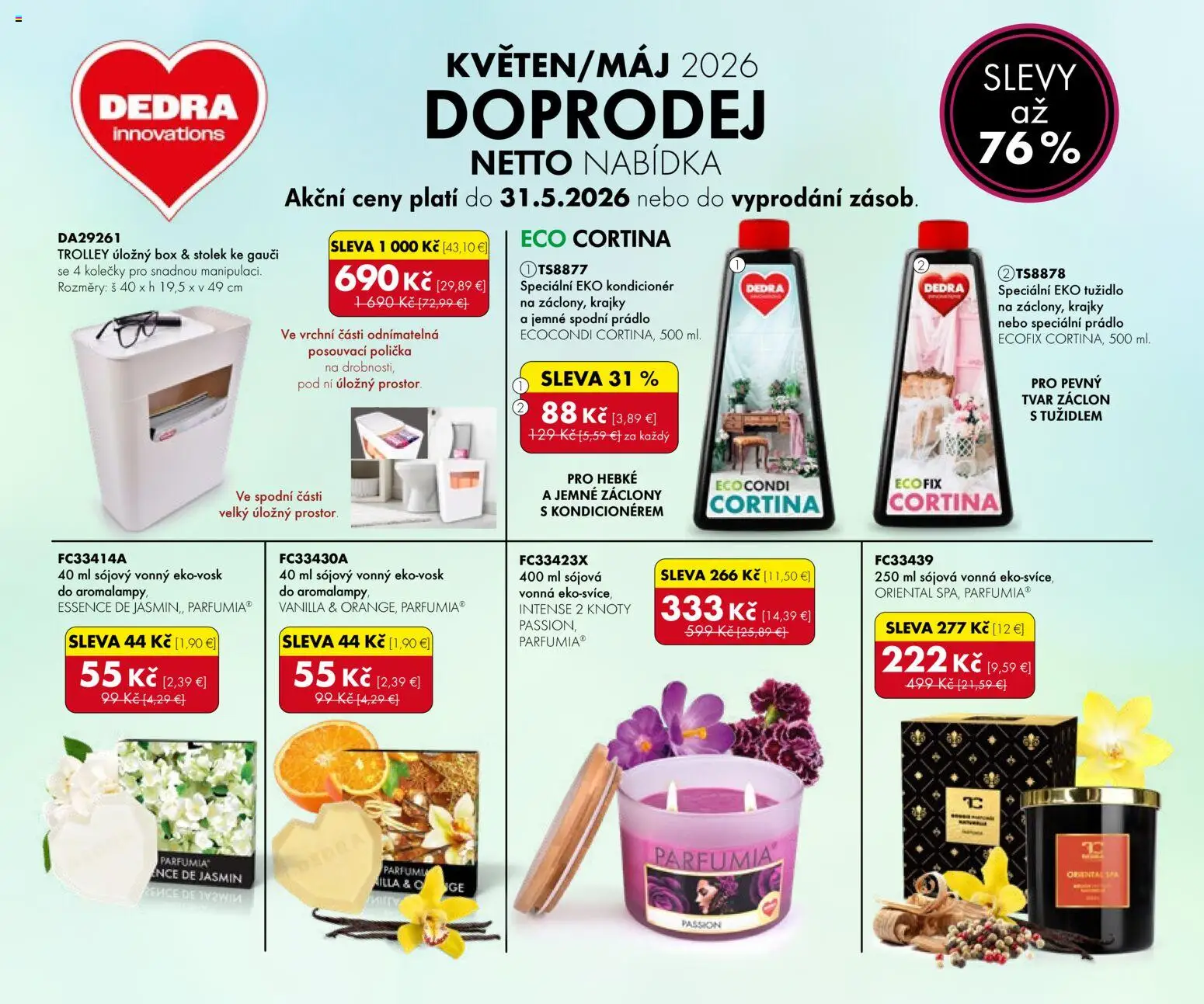 Náhľad Dedra letáku platného od 01.05.2026 - Záclony, Kondicionér