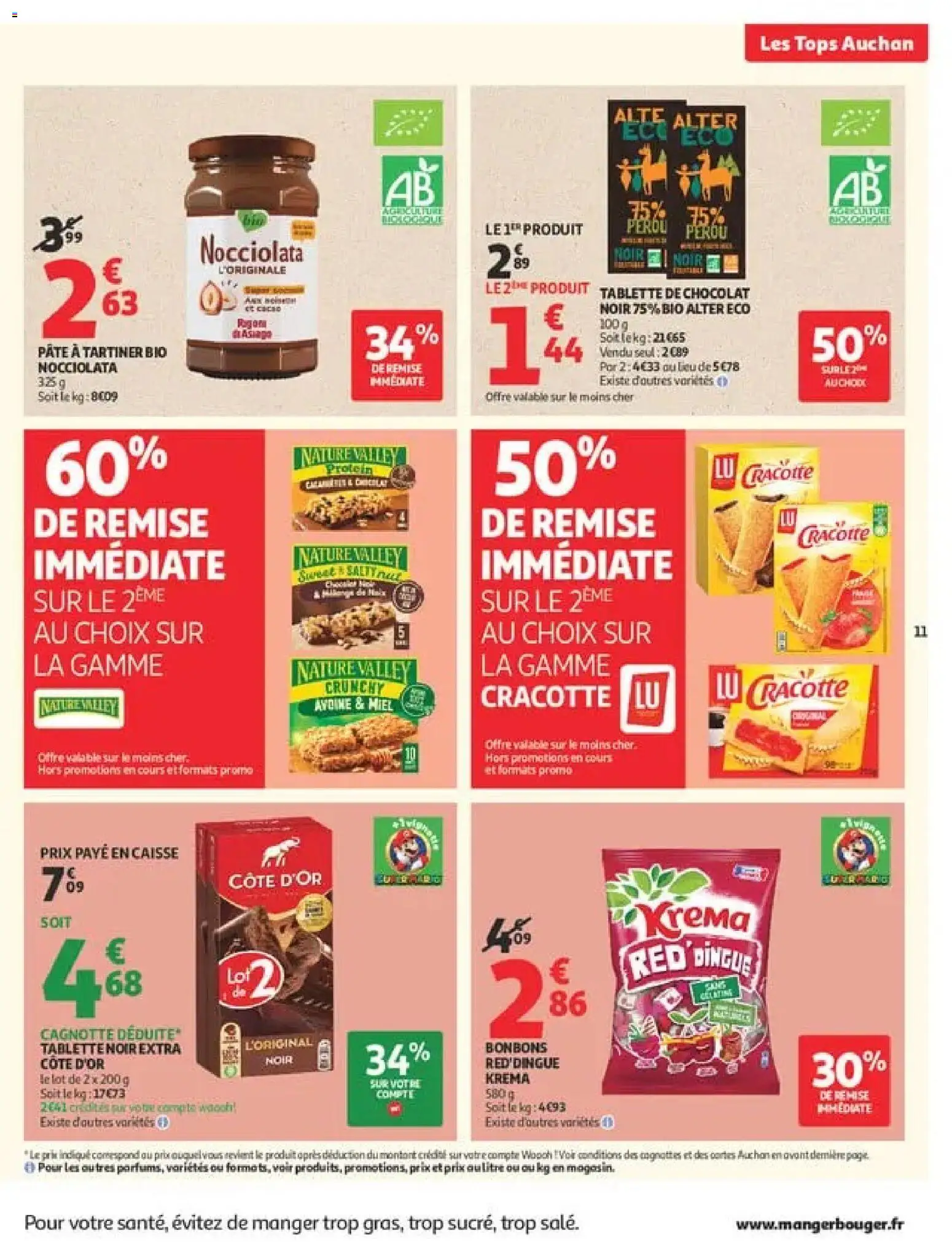 Prévisualisation de Auchan Tops rentrée supers du magasin Auchan formulaire valide 01/09/2026 - Chocolat, Bonbons, Miel, Pâte, Cacahuètes, Chocolat noir, Tablette de chocolat, Pâte à tartiner