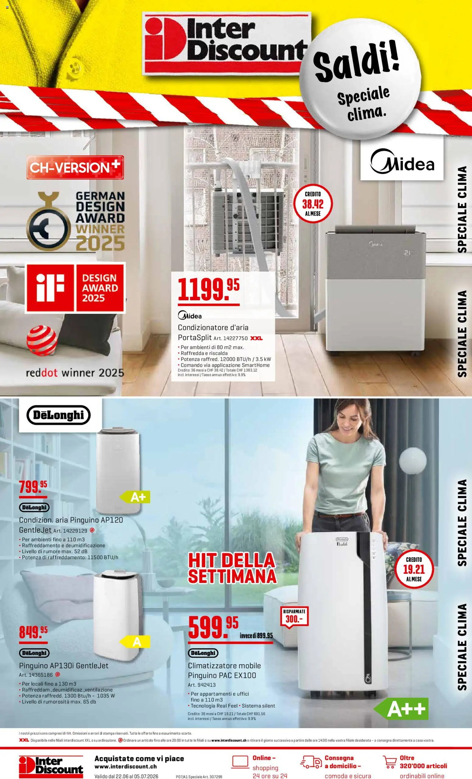 Vorschau des Merkblatts Interdiscount aktionen Clima vom Shop Interdiscount gültig von 22.06.2026 bis 05.07.2026