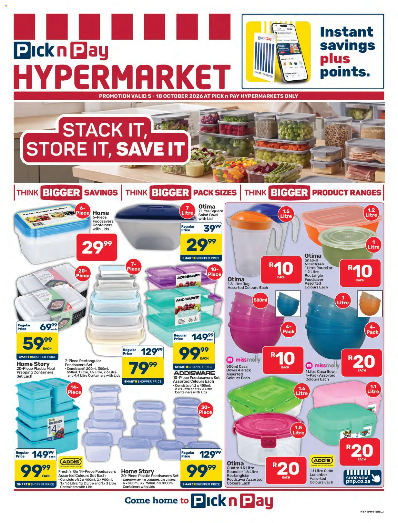Preview of Pick n Pay flyer valid from 05/10/2026 - Salad, Bowl, Bowls, Lids
