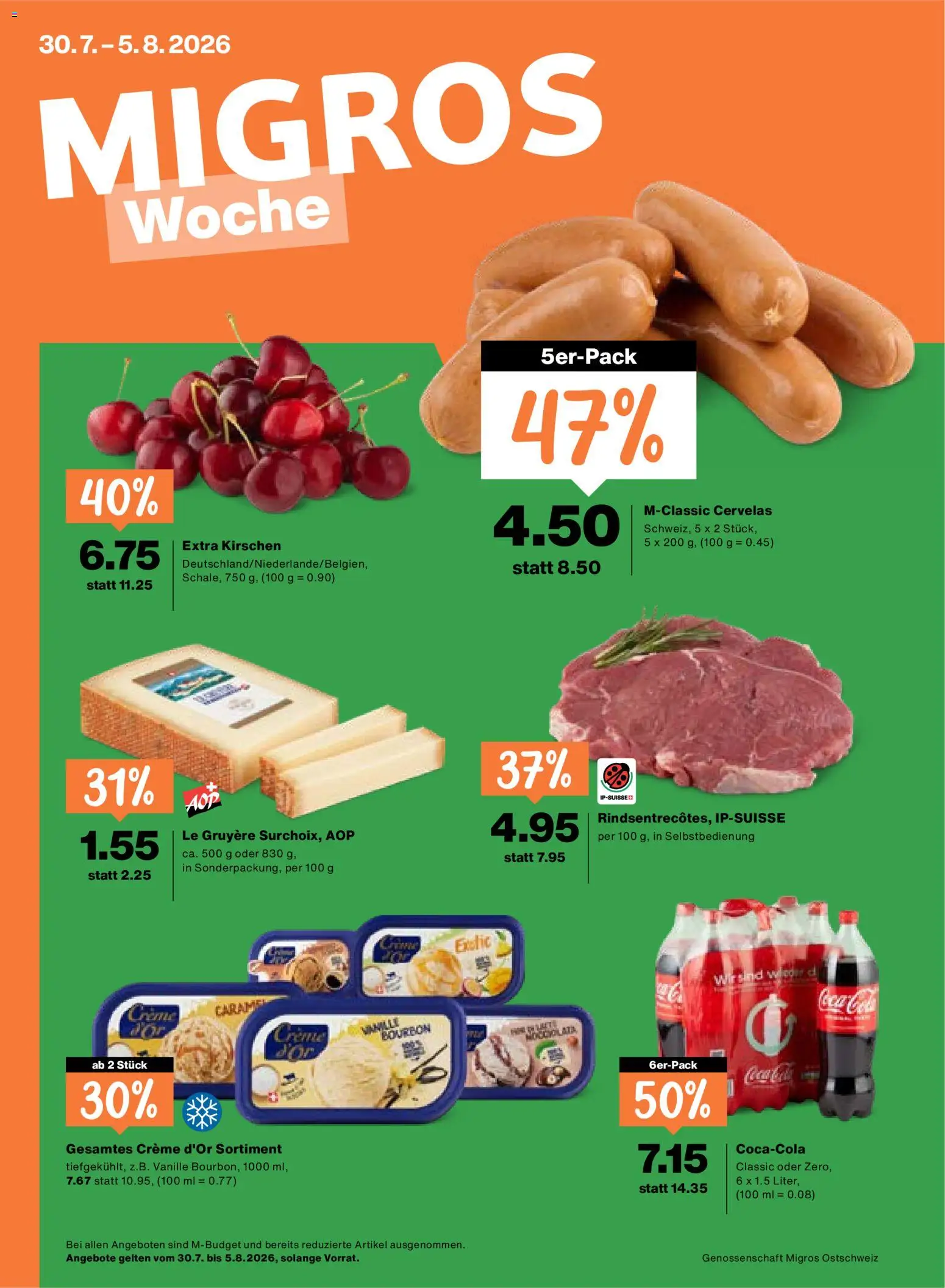 Vorschau des Merkblatts Migros aktionen vom Shop Migros gültig von 30.07.2026 bis 05.08.2026