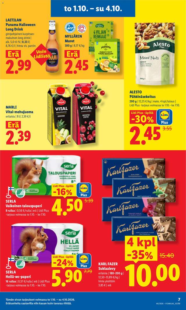 Uusi Lidl tarjouslehti alkaen 01/10