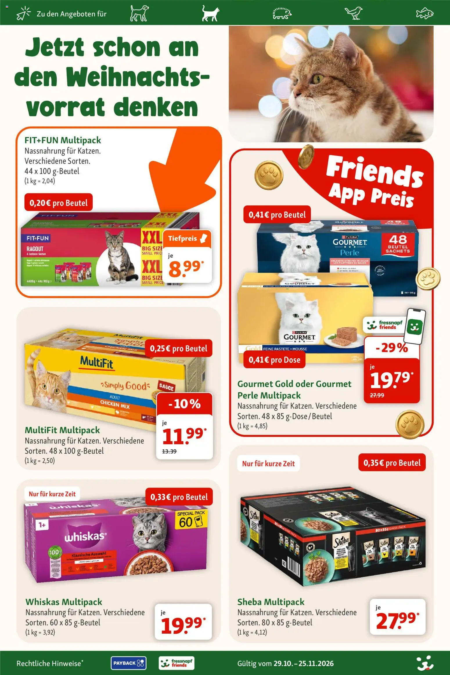 Vorschau von dem Prospekt des Geschäftes Fressnapf, gültig ab dem 29.10.2026 - Whiskas, Sheba
