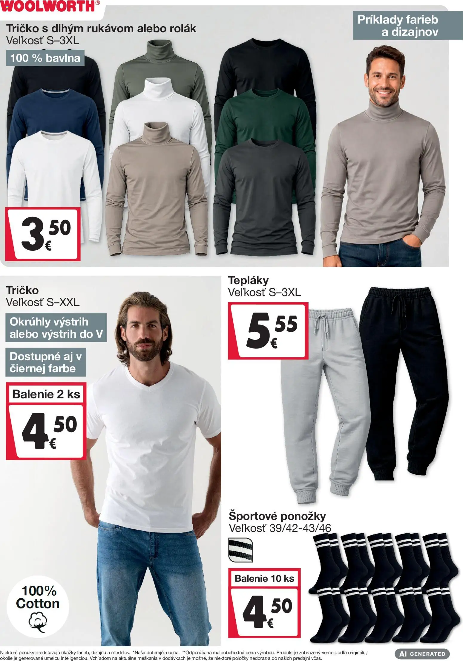 Náhľad Woolworth letáku platného od 11.09.2026 - Tričko, Ponožky