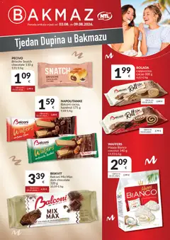 Pregled letka Bakmaz Tjedan Dupina trgovine Bakmaz vrijedi od 03.08.2026