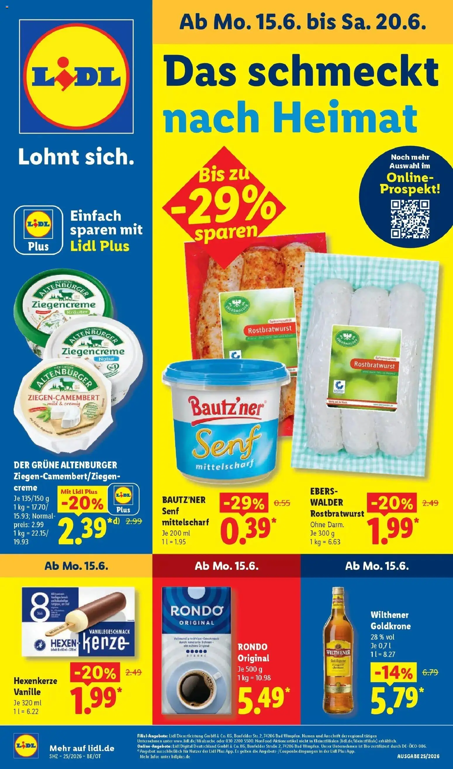 Vorschau von dem Prospekt des Geschäftes Lidl, gültig ab dem 15.06.2026
