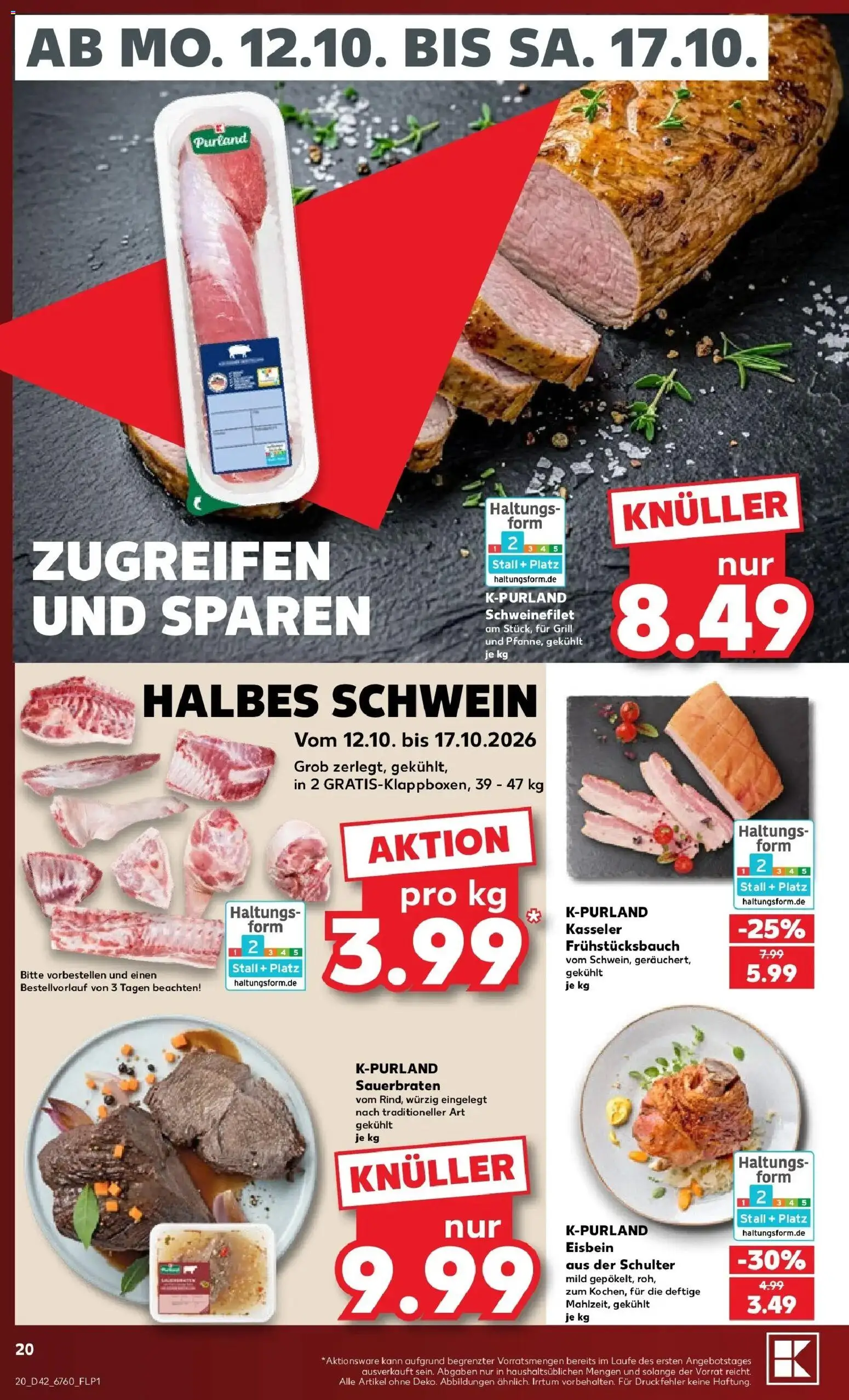 Vorschau von dem Prospekt des Geschäftes Kaufland, gültig ab dem 12.10.2026 - Grill, Schweinefilet, Schulter