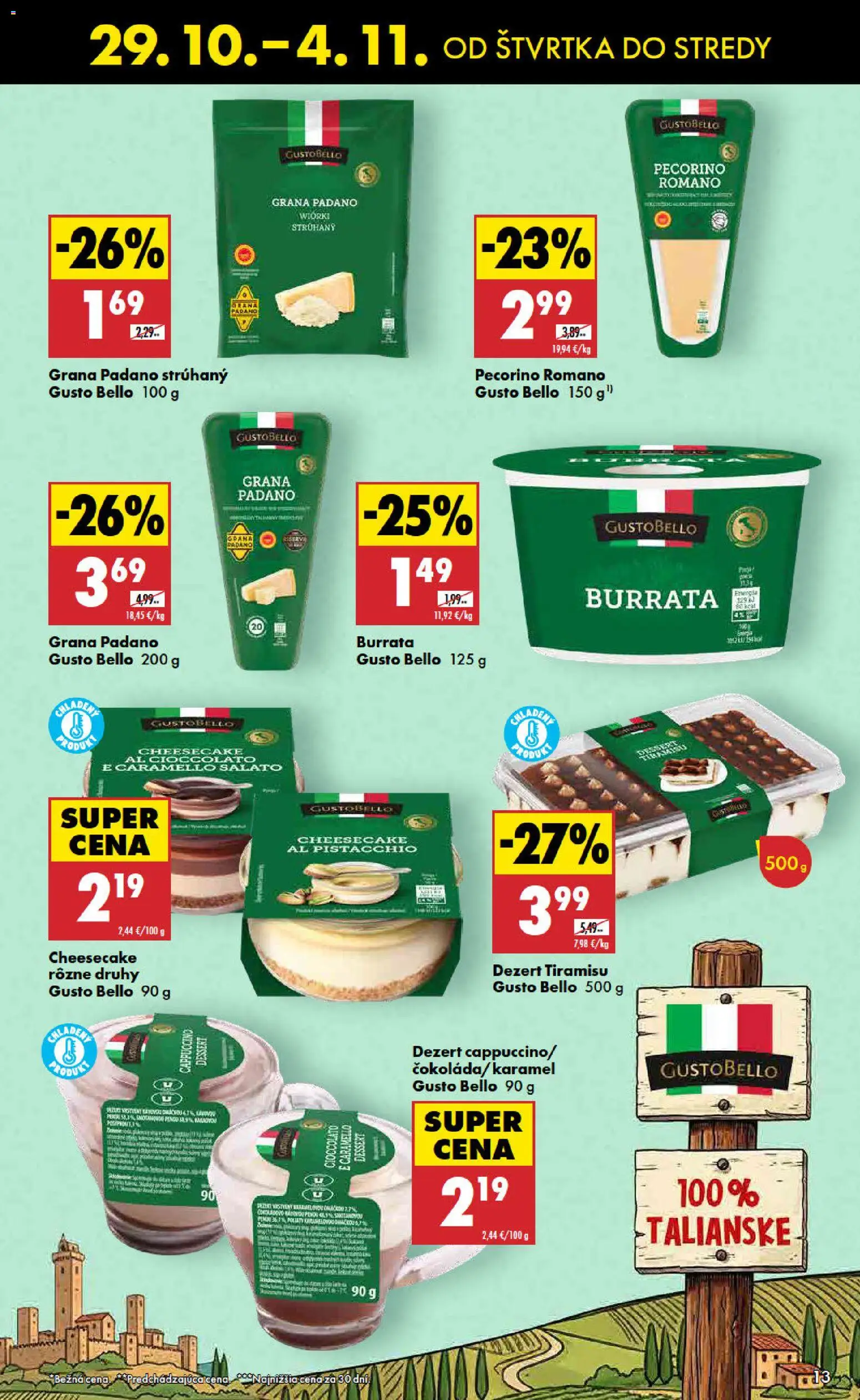 Náhľad Biedronka letáku platného od 29.10.2026 - Tiramisu, Burrata, Cappuccino, Dezert, Grana Padano
