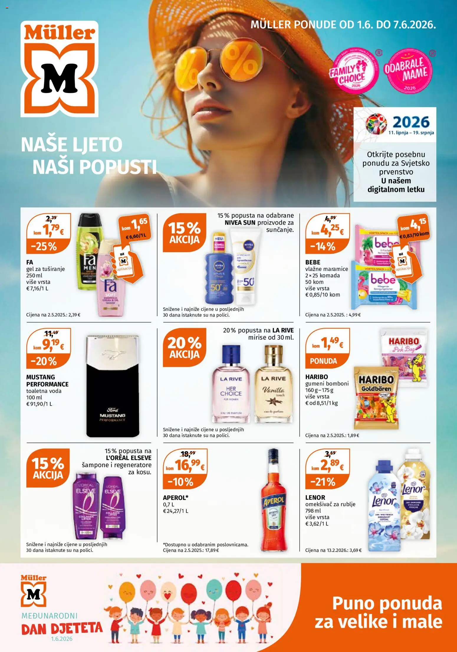 Pregled letka Müller katalog Ponude za velike i male trgovine Müller vrijedi od 01.06.2026