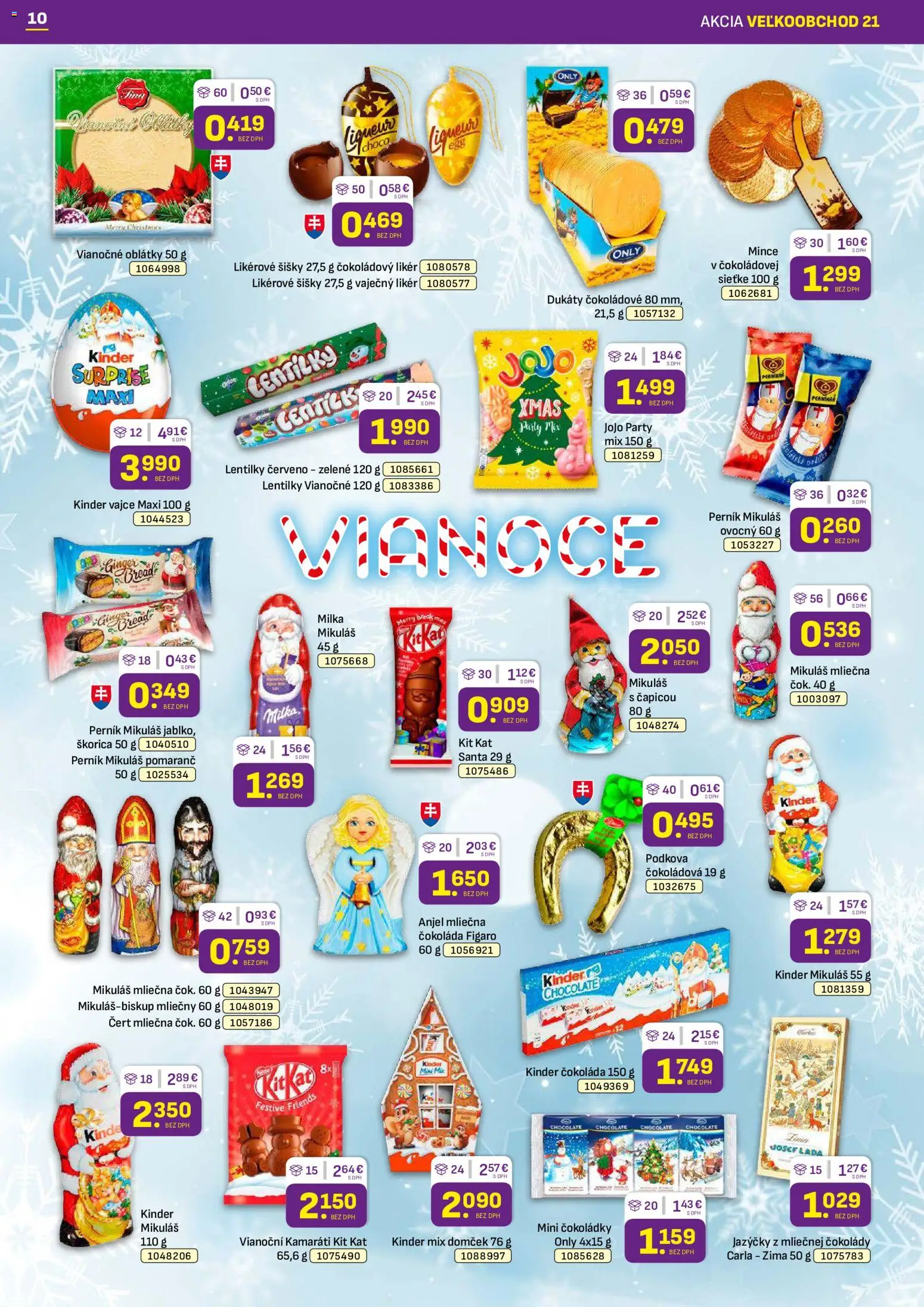 Náhľad Libex letáku platného od 19.10.2026 - Šišky, Čokoláda, Kinder, Milka, Vaječný likér, Oblátky
