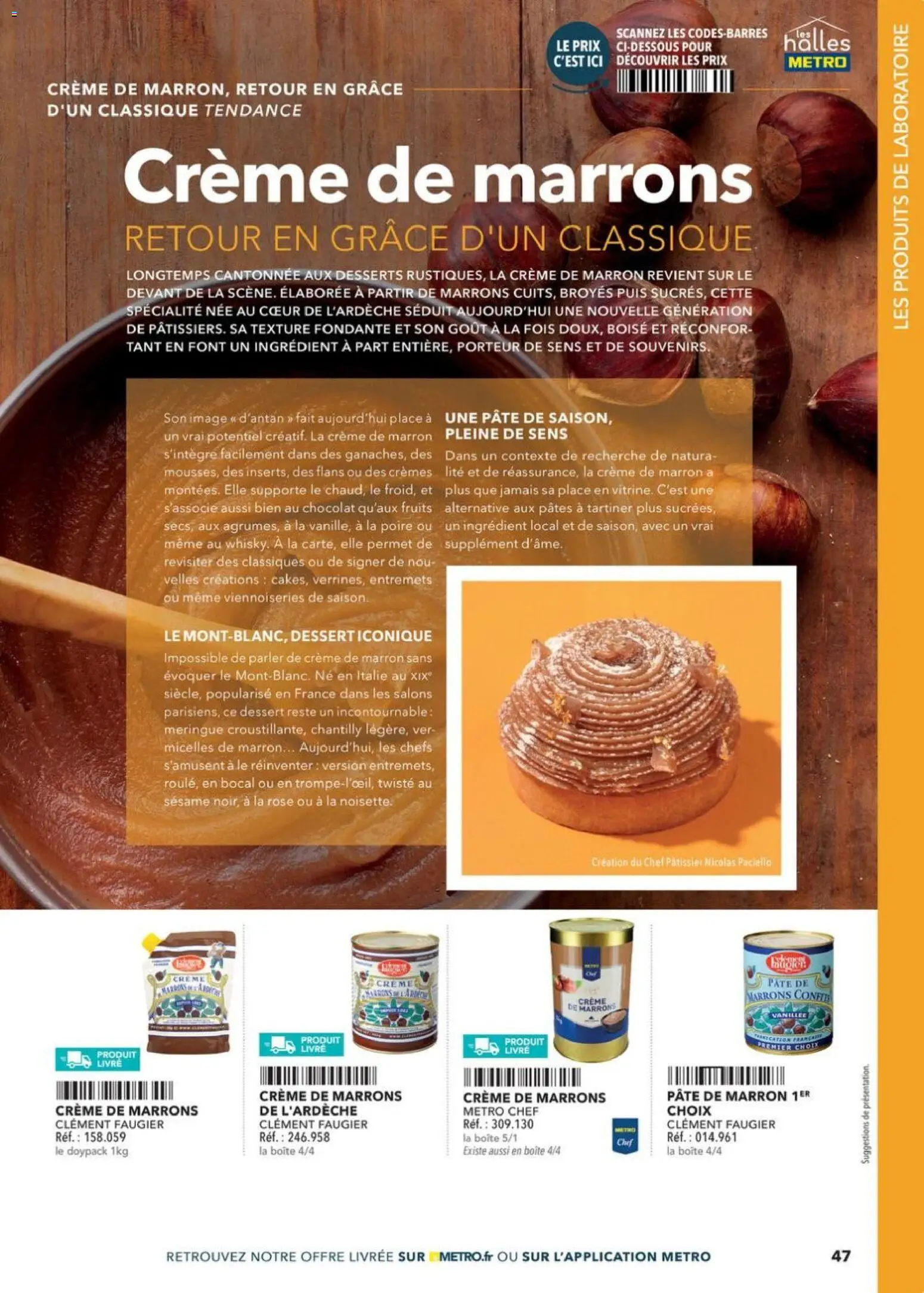 Prévisualisation de Boulangers Pâtissiers du magasin METRO formulaire valide 30/04/2026 - Dessert, Chocolat, Chantilly, Livre, Pâtes, Crème, Crème de marron, Crème de marrons