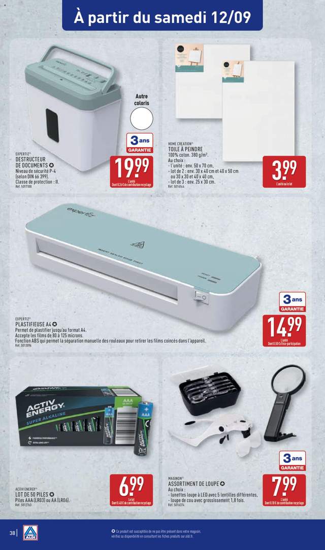 Nouveau catalogue Aldi à partir du 08/09