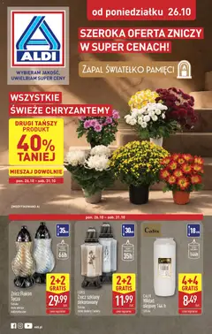 Pogląd gazetki "Aldi gazetka - Znicze i stroiki" ze sklepu Aldi ważnej od 26.10.2026