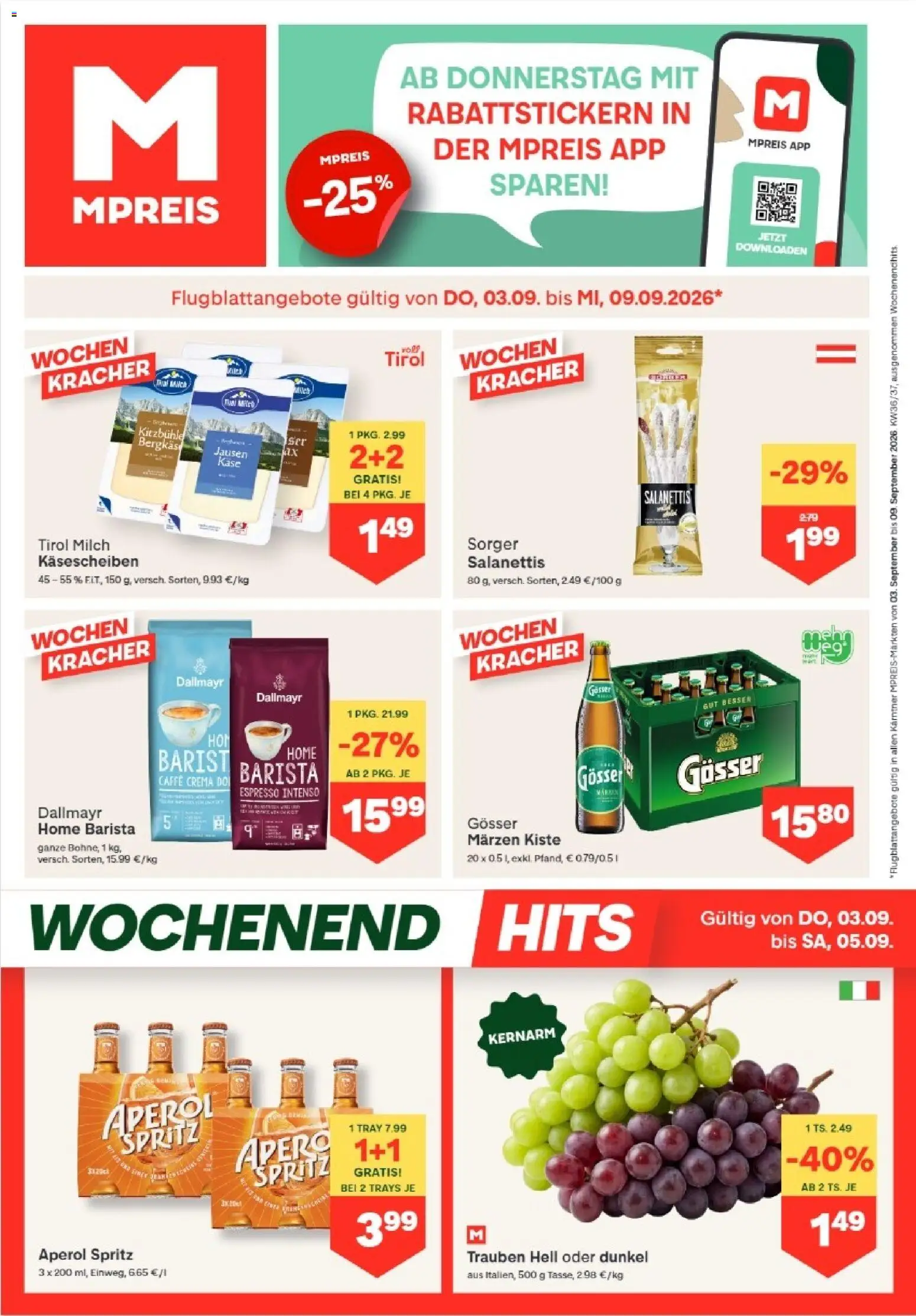 Vorschau der Angebote: MPREIS MPREIS Dellach im Drautal gültig ab 03.09.2026