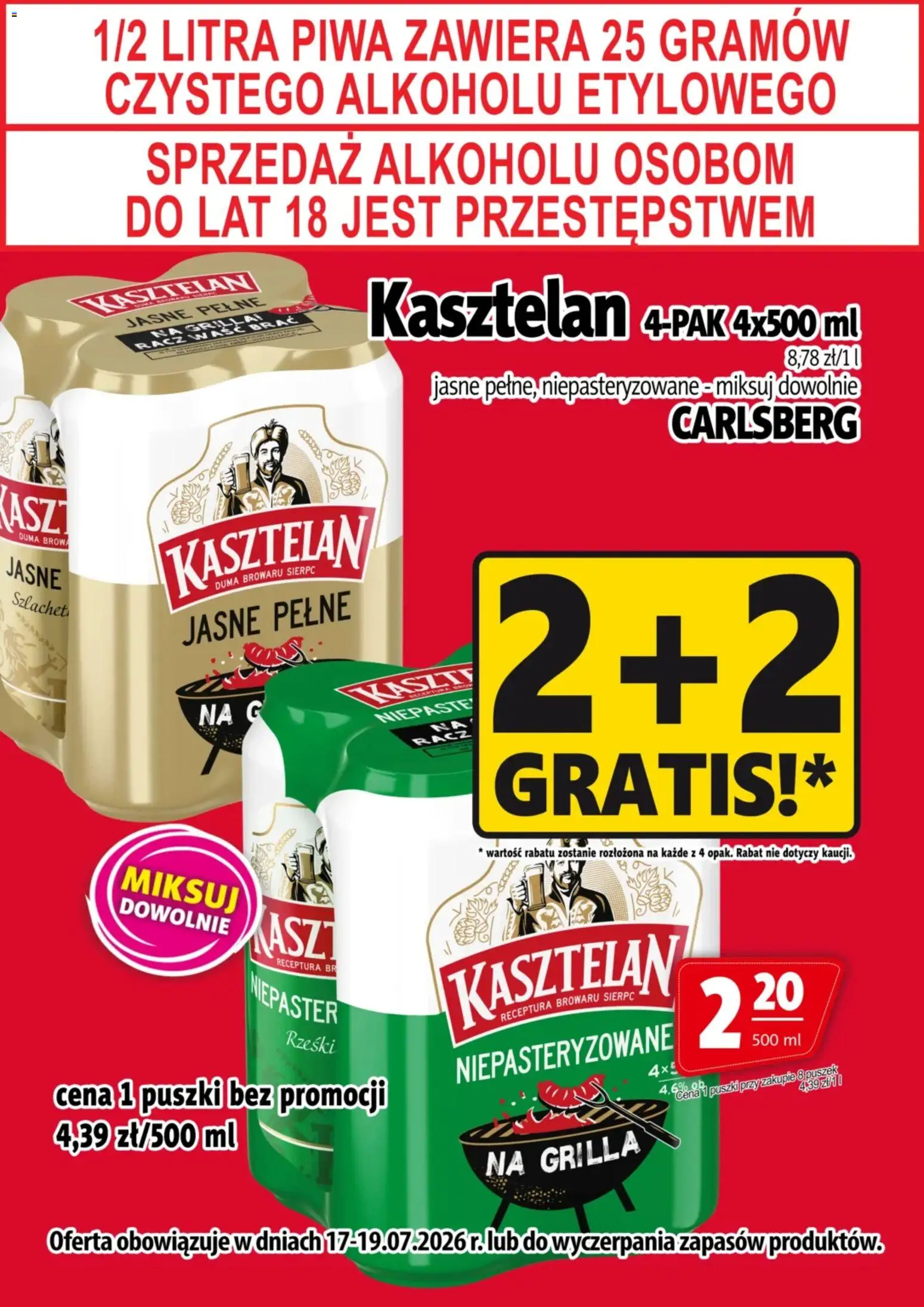 Pogląd gazetki "Prim Market promocja - Piwo Kasztelan" ze sklepu Prim Market ważnej od 17.07.2026