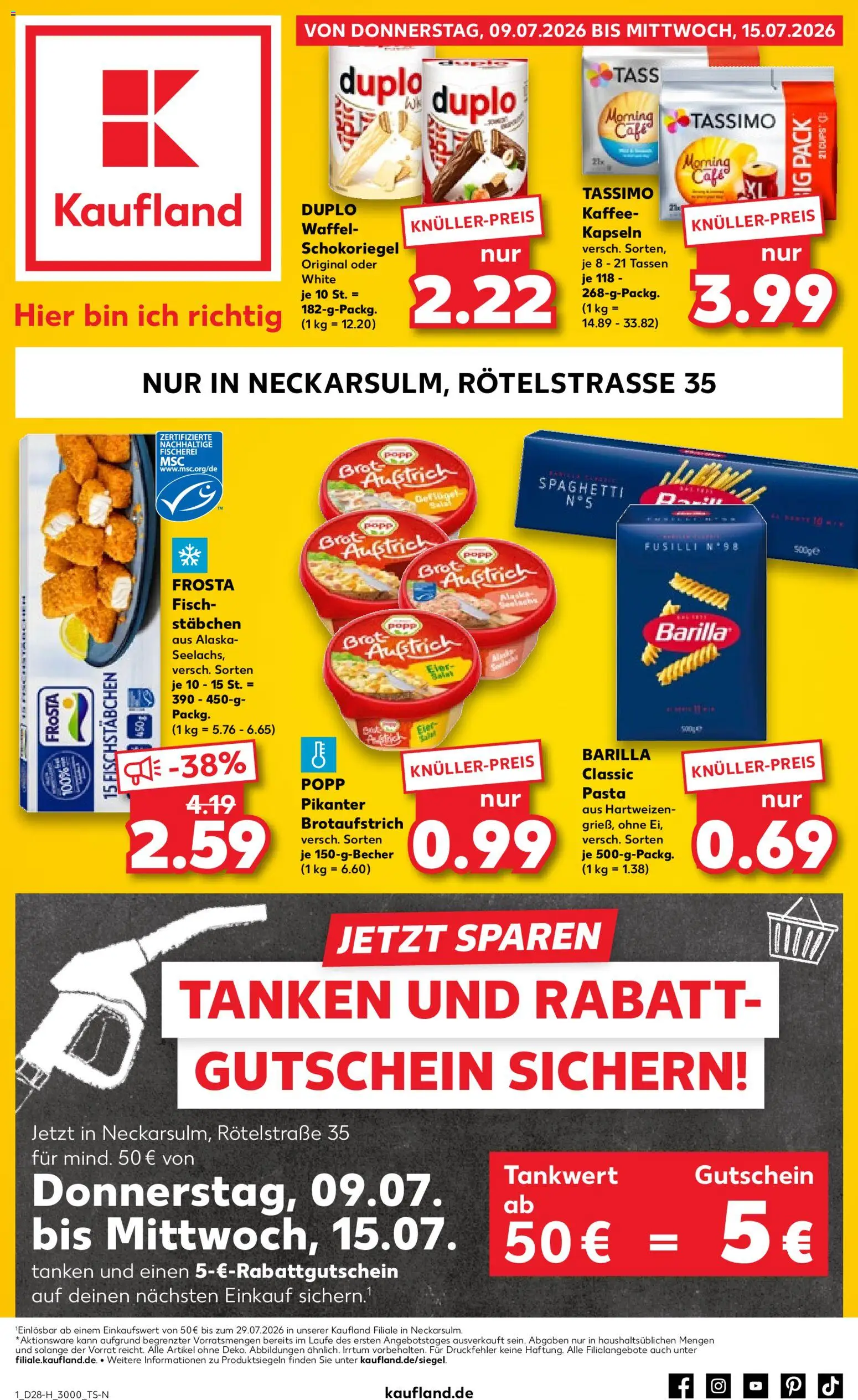 Voorbeeld van Kaufland DE -DE Folder van winkel Kaufland DE geldig vanaf 09-07-2026 - Pasta, Spaghetti, Barilla