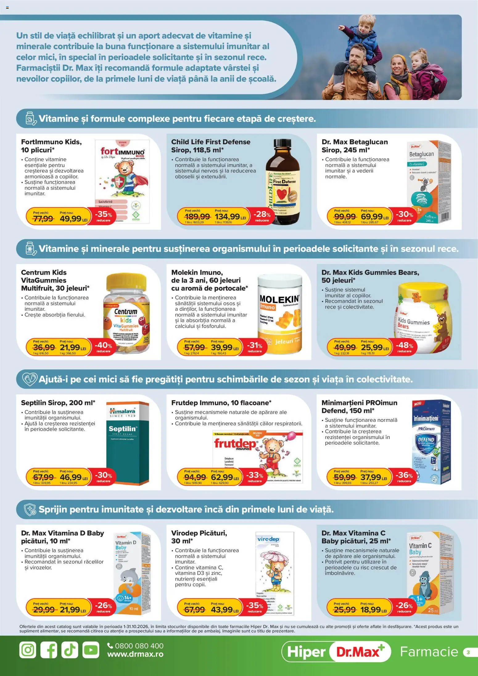 Previzualizarea de cataloage: Dr.Max Dr.Max Catalog Hiper-farmacii valabil de la 01.10.2026 - Mici, Baby, Jeleuri