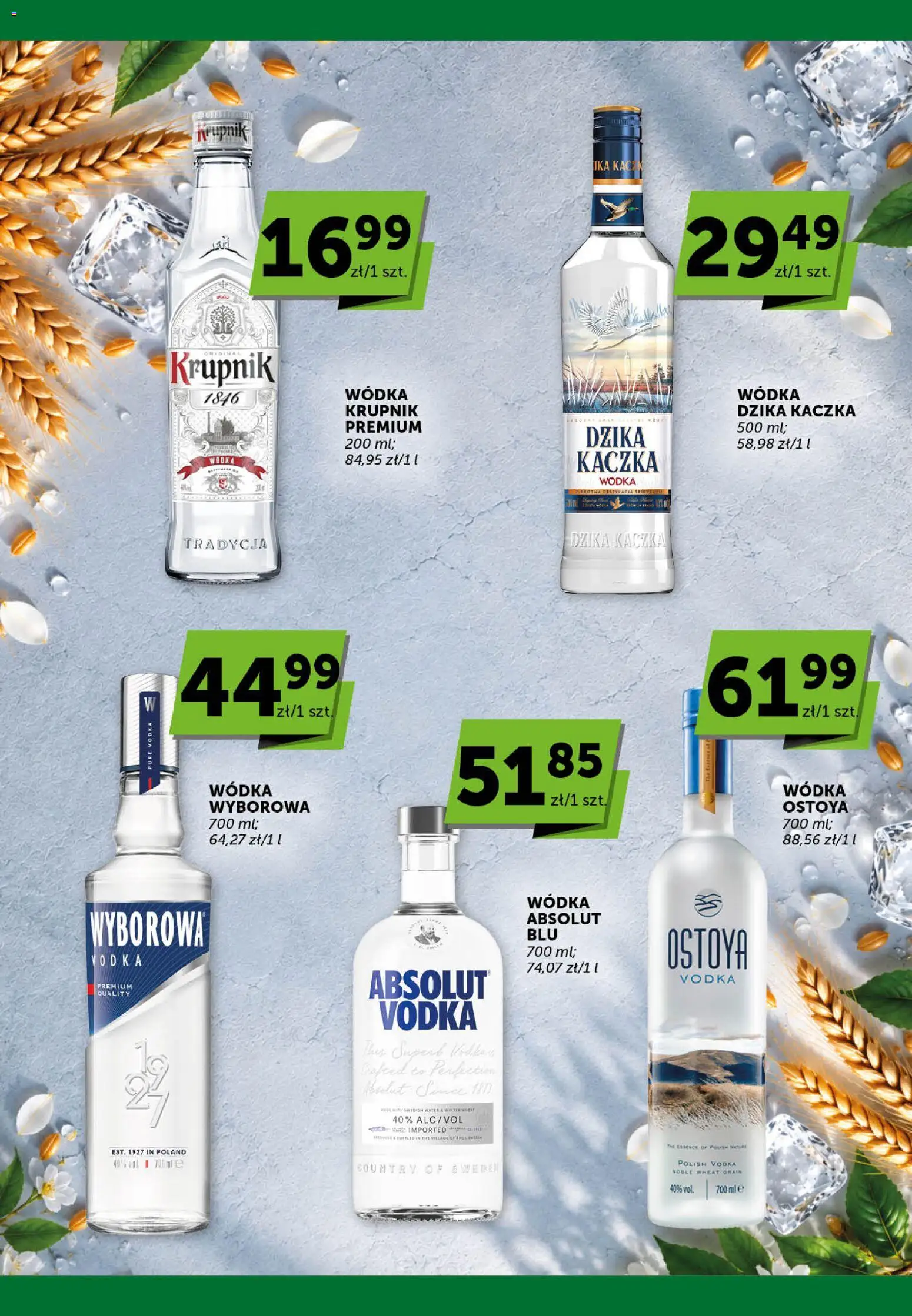Pogląd gazetki "Groszek gazetka - Oferta alkoholowa" ze sklepu Groszek ważnej od 15.10.2026 - Krupnik, Kaczka, Wódka, Vodka, Wódka wyborowa