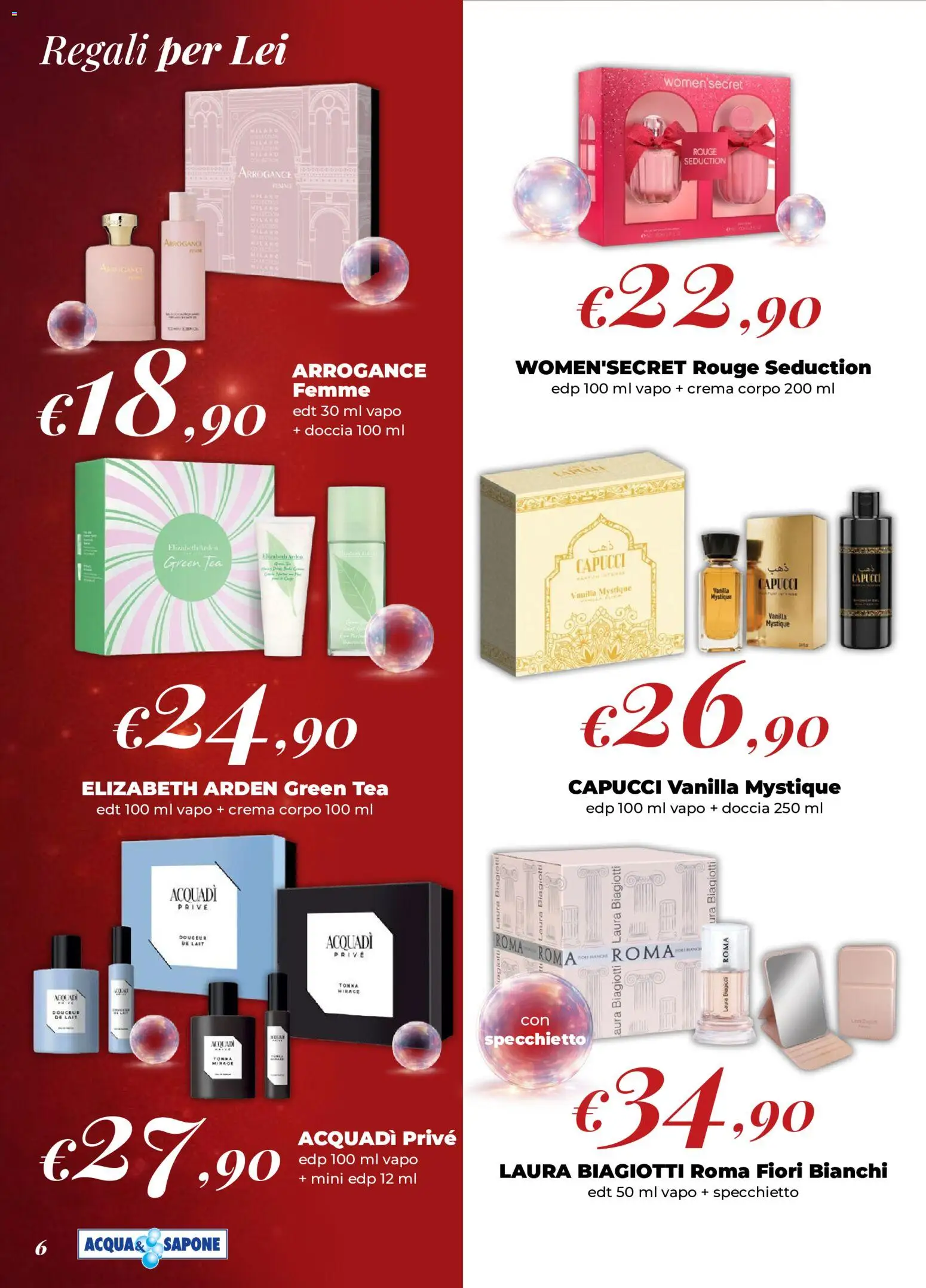Anteprima dell'opuscolo Acqua e Sapone volantino Natale dal negozio Acqua e Sapone valido da 02/11/2026 - Crema, Fiori, Doccia, Sapone