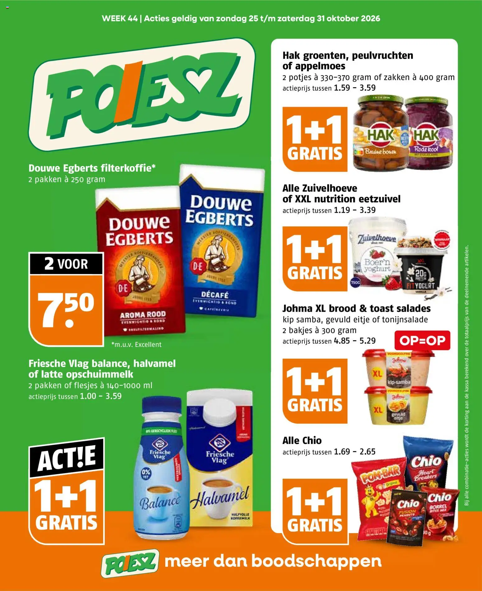 Voorbeeld van Poiesz folder van winkel Poiesz geldig vanaf 25-10-2026 - Kip, Brood, Tonijnsalade, Salades, Toast, Yoghurt, Kool, Appelmoes